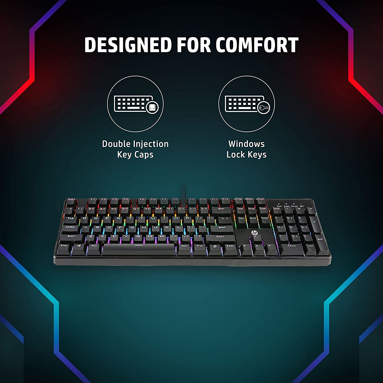 HP GK320 Wired Gaming Keyboard with Backlit Keys (Windows Lock Key, Black)_7