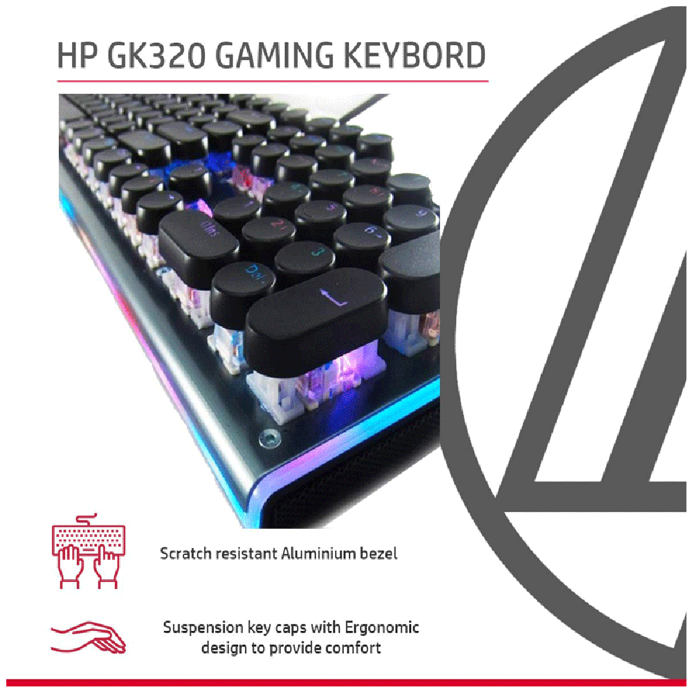HP GK600YS Wired Gaming Keyboard with Backlit Keys (Scratch Resistant, Black) HP GK600YS Wired Gaming Keyboard with Backlit Keys (Scratch Resistant, Black)_7