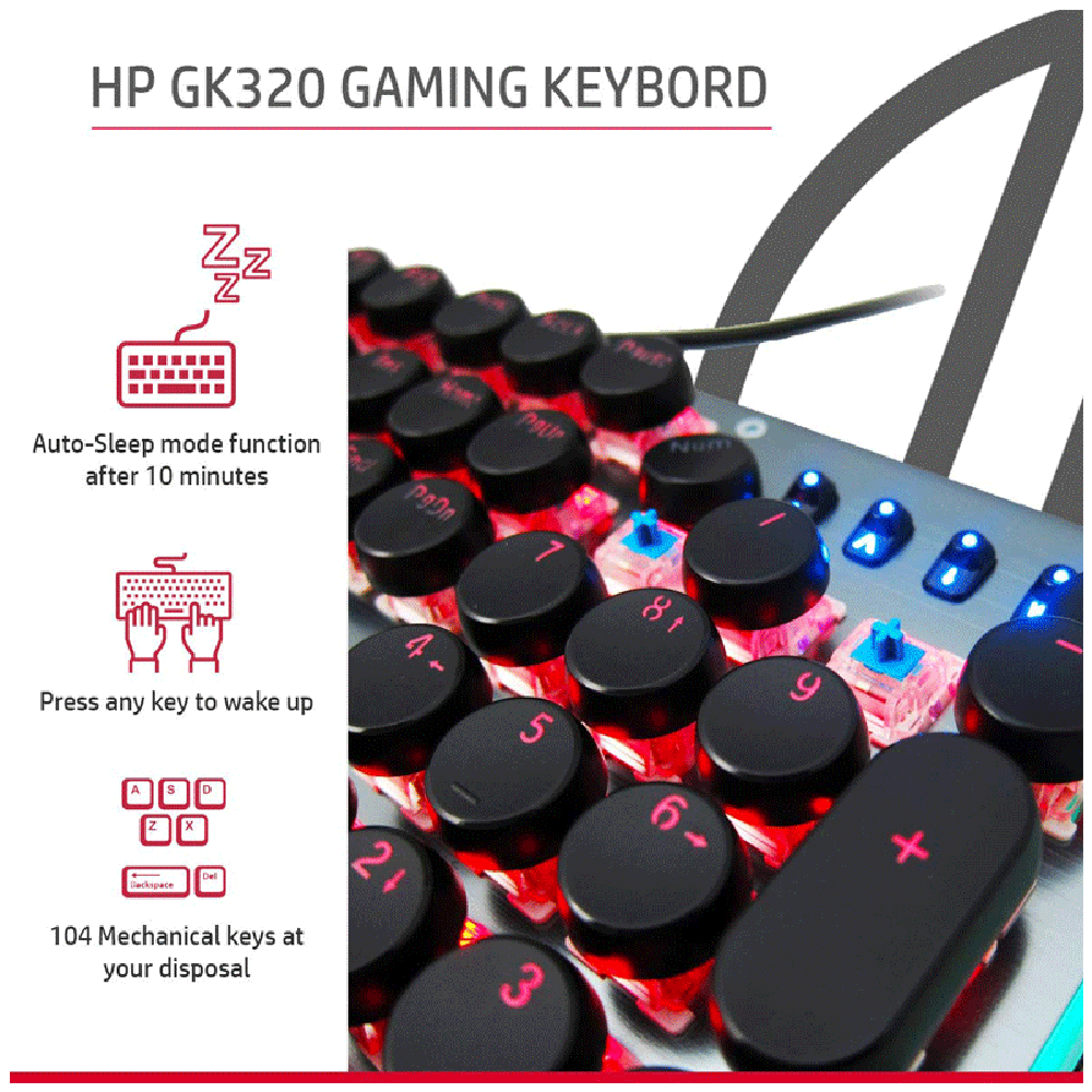 HP GK600YS Wired Gaming Keyboard with Backlit Keys (Scratch Resistant, Black) HP GK600YS Wired Gaming Keyboard with Backlit Keys (Scratch Resistant, Black)_4
