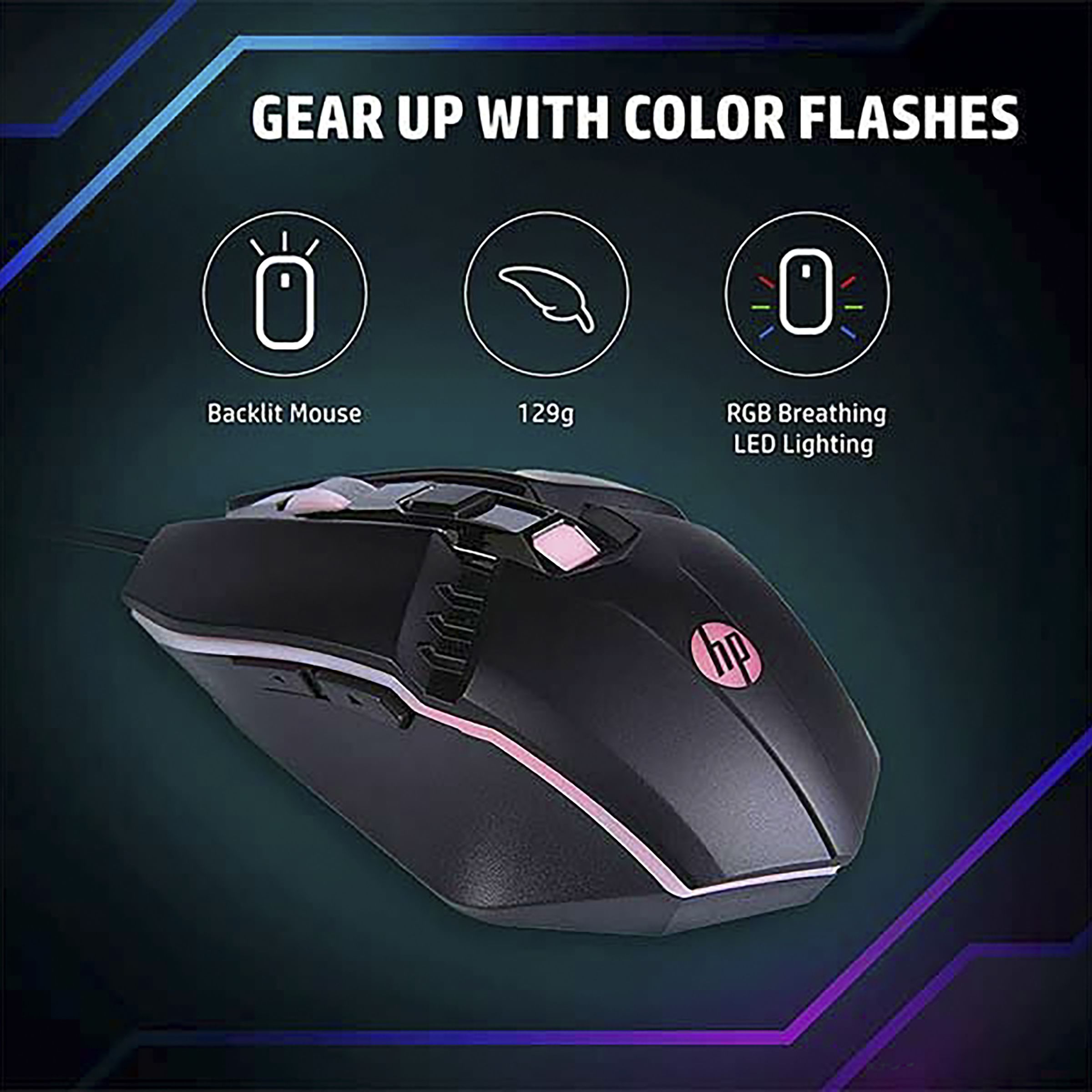 HP M270 Wired Optical Gaming Mouse with Customizable Buttons (2400 DPI, Ergonomic Design, Black) HP M270 Wired Optical Gaming Mouse with Customizable Buttons (2400 DPI, Ergonomic Design, Black)_8