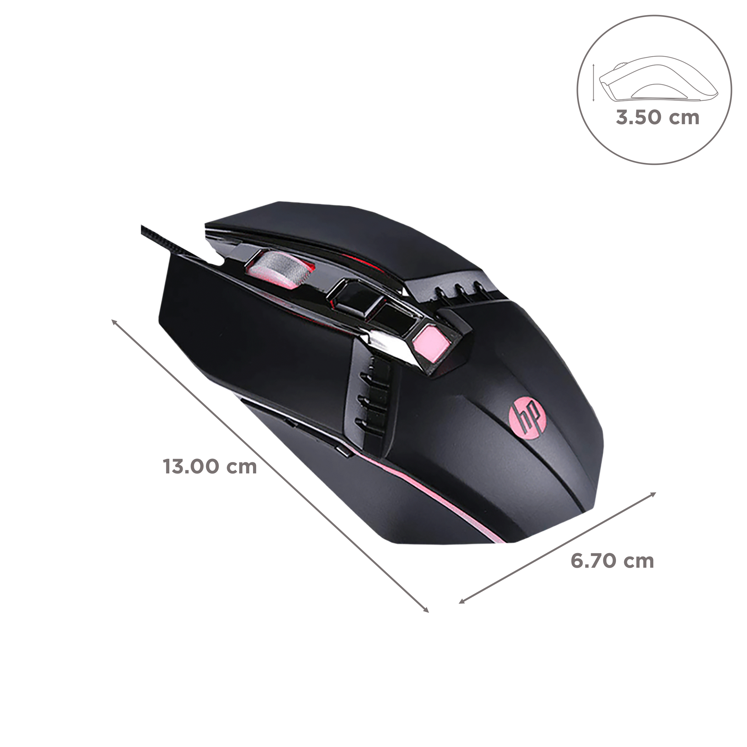 HP M270 Wired Optical Gaming Mouse with Customizable Buttons (2400 DPI, Ergonomic Design, Black) HP M270 Wired Optical Gaming Mouse with Customizable Buttons (2400 DPI, Ergonomic Design, Black)_3