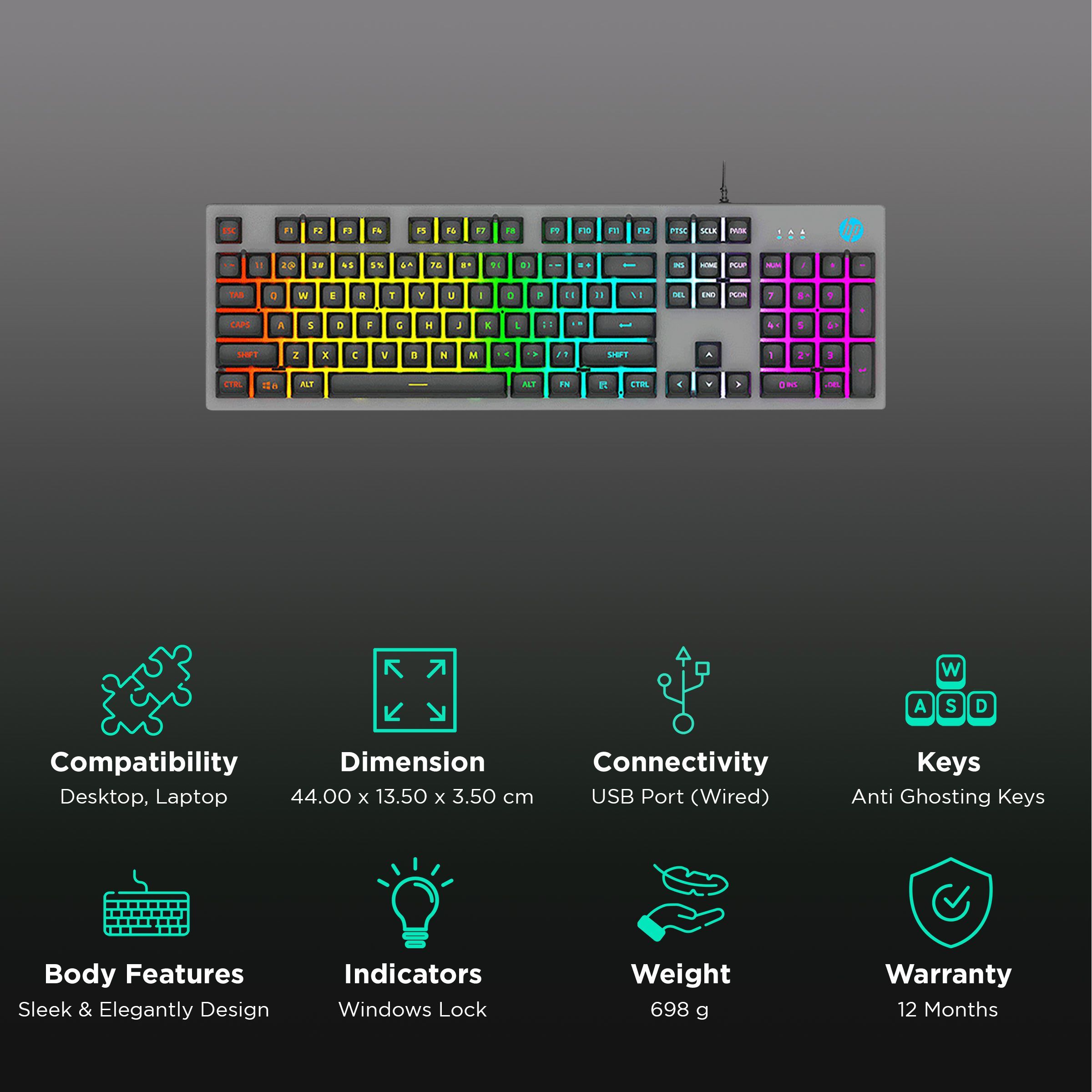 HP K500F Wired Gaming Keyboard with Backlit Keys (Anti Ghosting Keys, Black) HP K500F Wired Gaming Keyboard with Backlit Keys (Anti Ghosting Keys, Black)_2