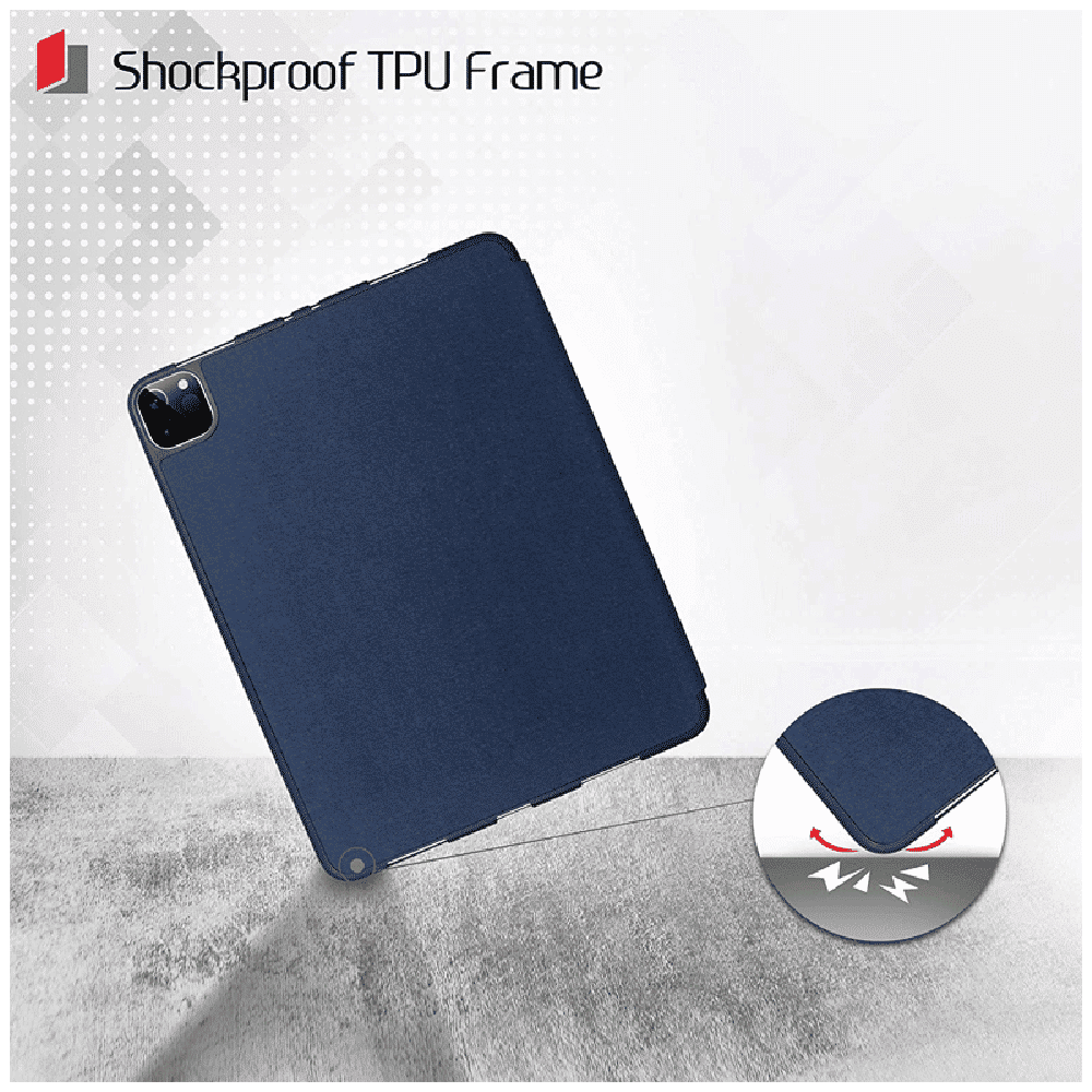 Neopack Delta Polyurethane Flip Cover for Apple iPad Pro (2nd Gen) (With Pencil Holder, Midnight Blue)_5