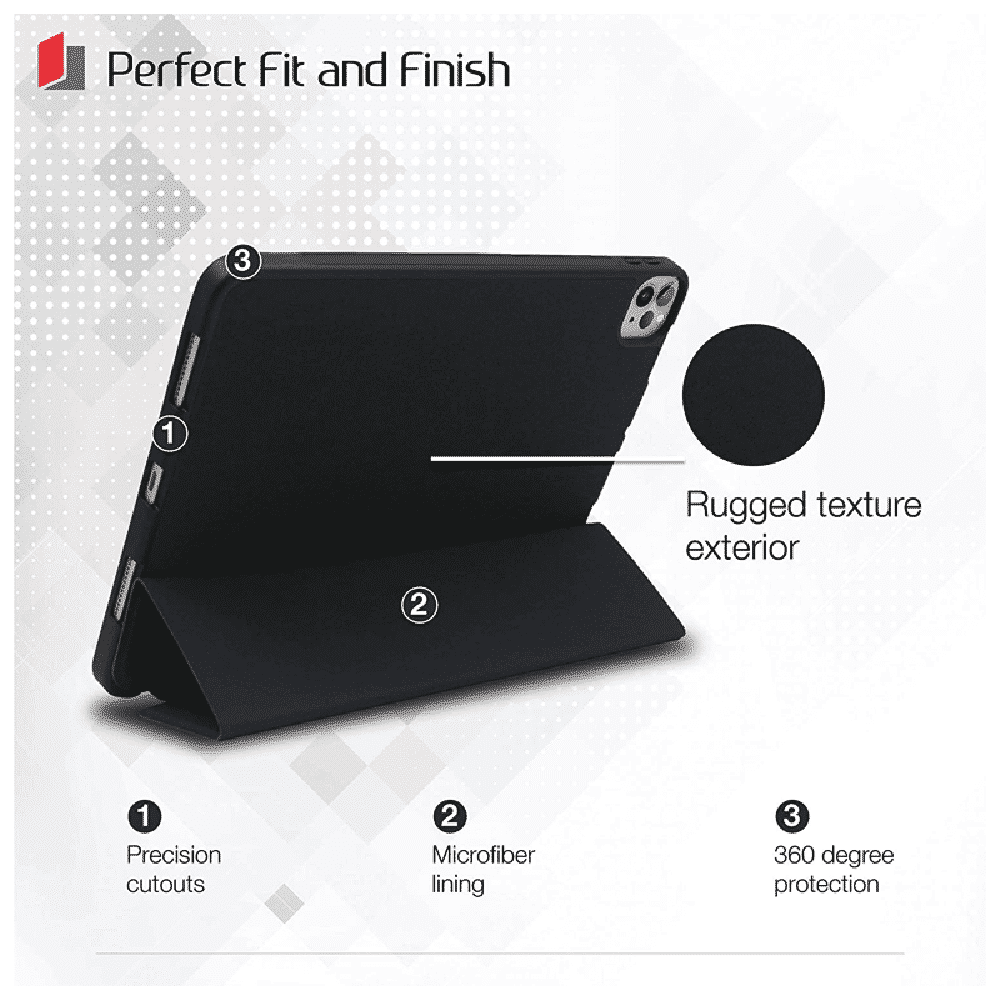 neopack Delta Polyurethane Flip Cover for Apple iPad Pro (5th Gen) (With Pencil Holder, Black) neopack Delta Polyurethane Flip Cover for Apple iPad Pro (5th Gen) (With Pencil Holder, Black)_4