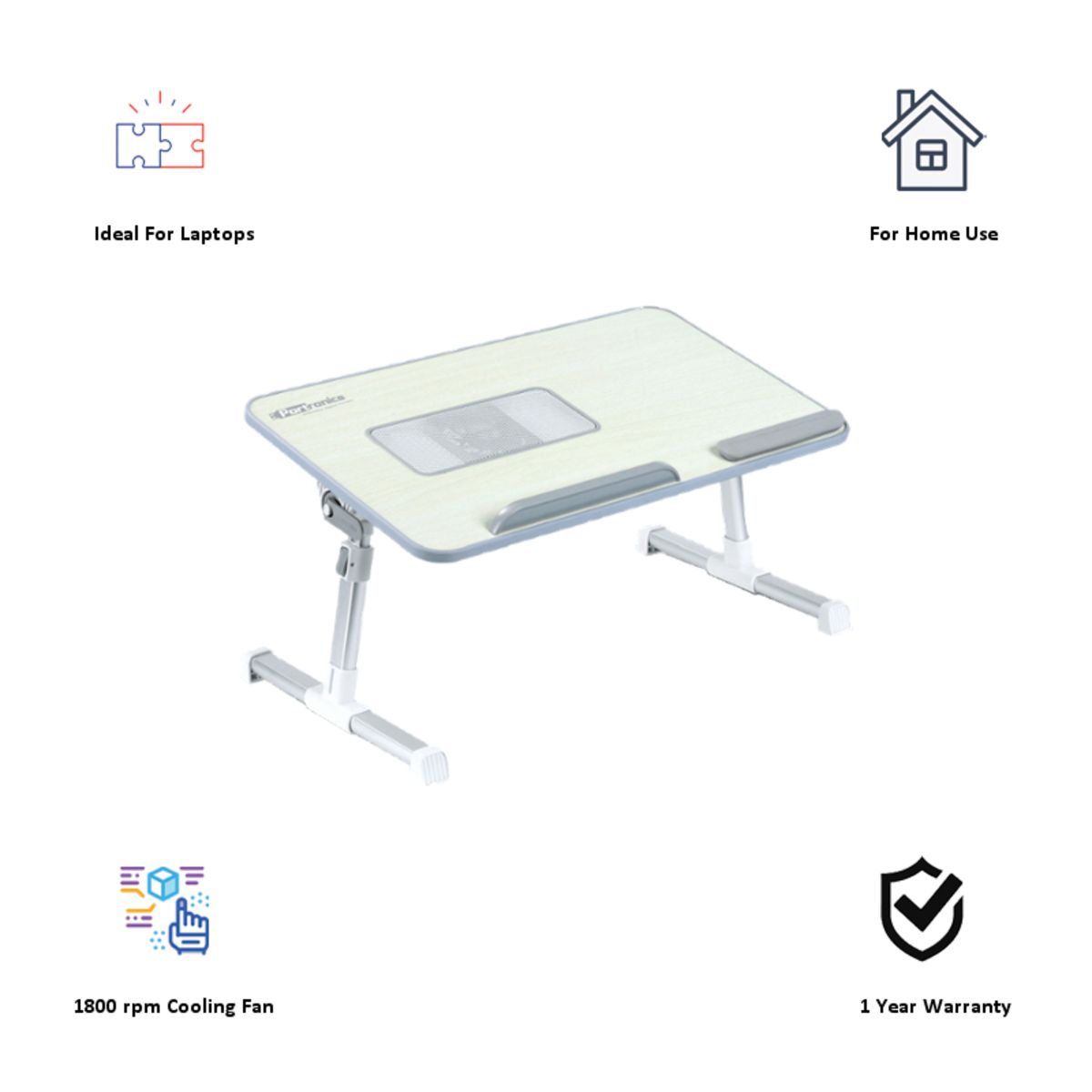 PORTRONICS My Buddy + Portable Laptop Stand (Cooling Fan, POR-704, Grey) PORTRONICS My Buddy + Portable Laptop Stand (Cooling Fan, POR-704, Grey)_6