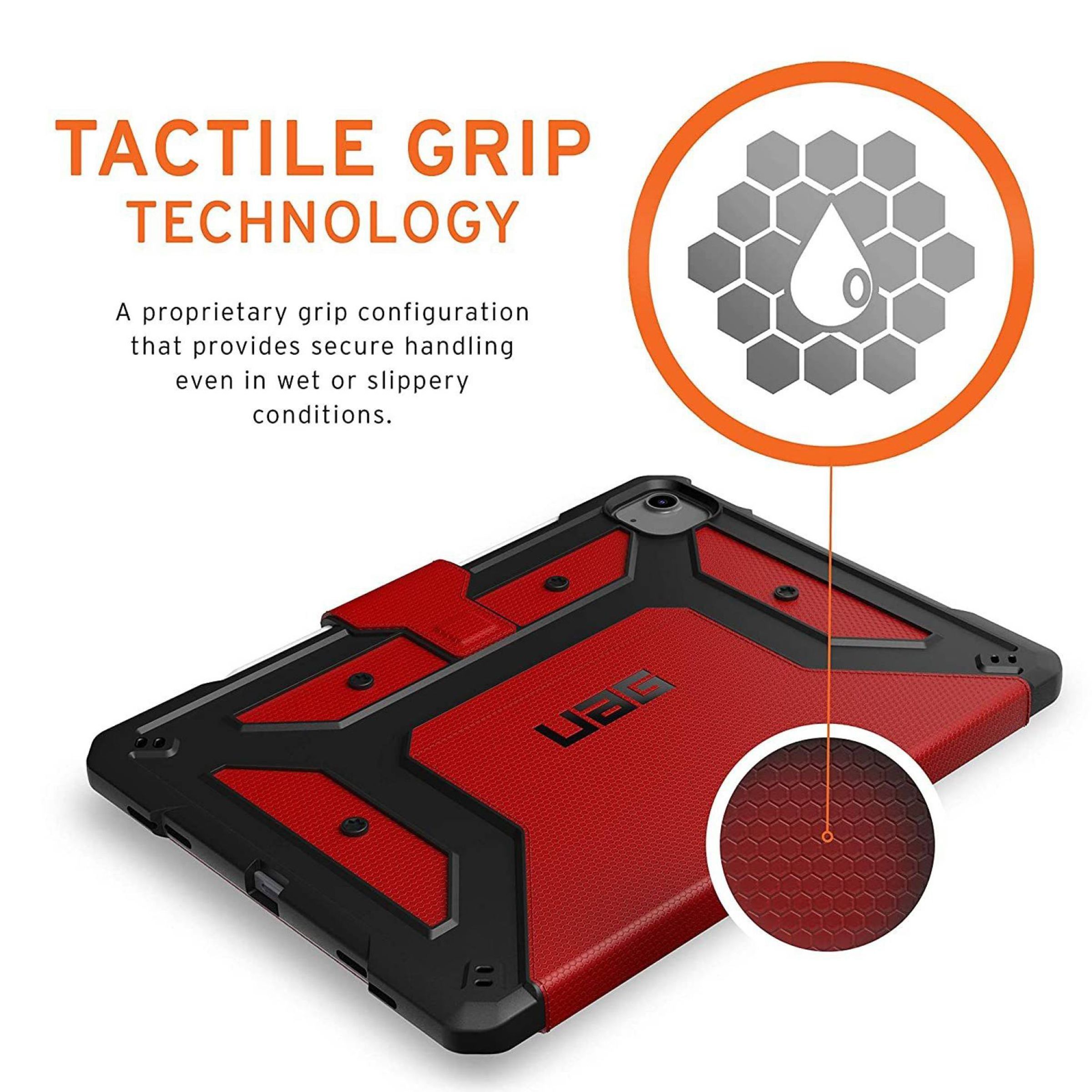 UAG Metropolis Series Polyurethane, TPU Flip Cover for Apple iPad Air 10.9 Inch (4th Gen) (Feather-Light Composite Construction, Magma)_7