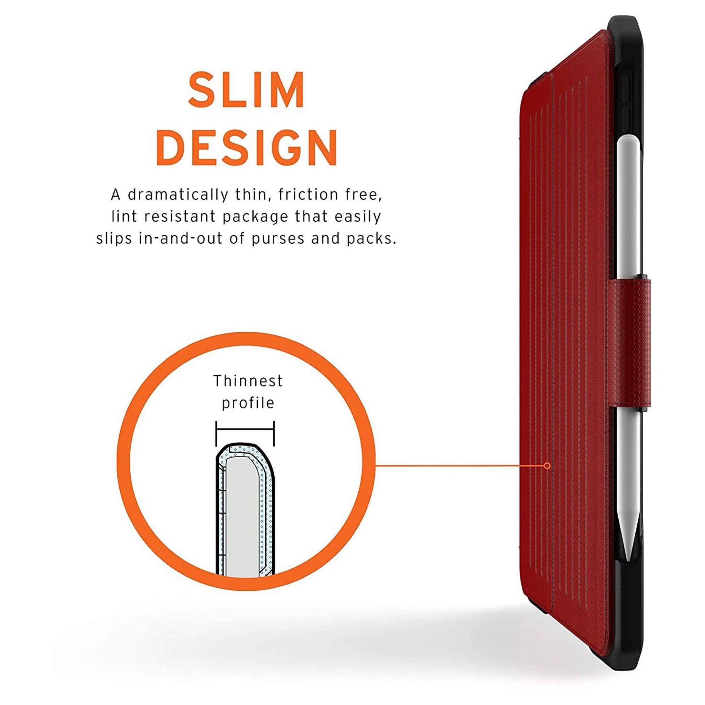 UAG Metropolis Series Polyurethane, TPU Flip Cover for Apple iPad Air 10.9 Inch (4th Gen) (Feather-Light Composite Construction, Magma)_8