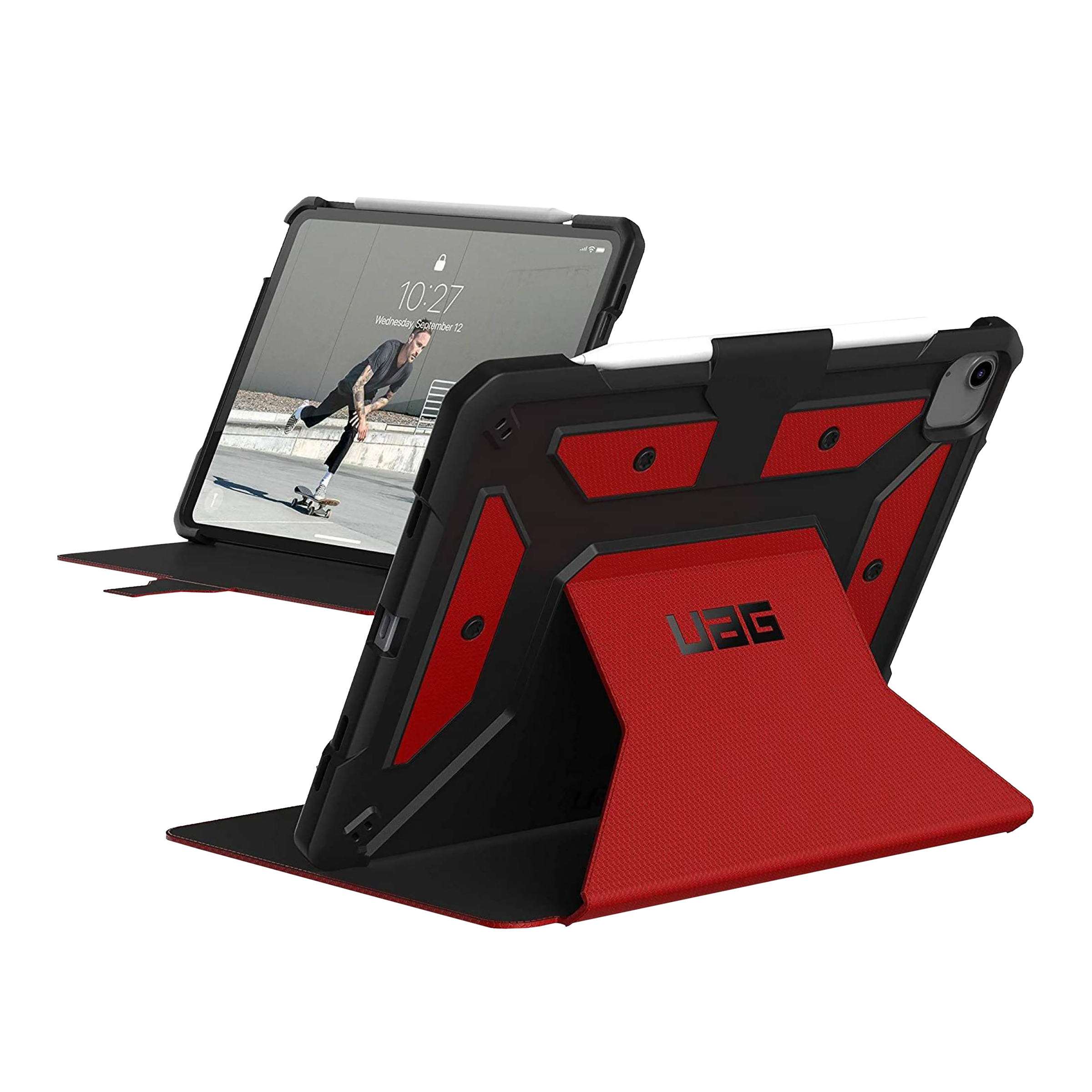 UAG Metropolis Series Polyurethane, TPU Flip Cover for Apple iPad Air 10.9 Inch (4th Gen) (Feather-Light Composite Construction, Magma)_12