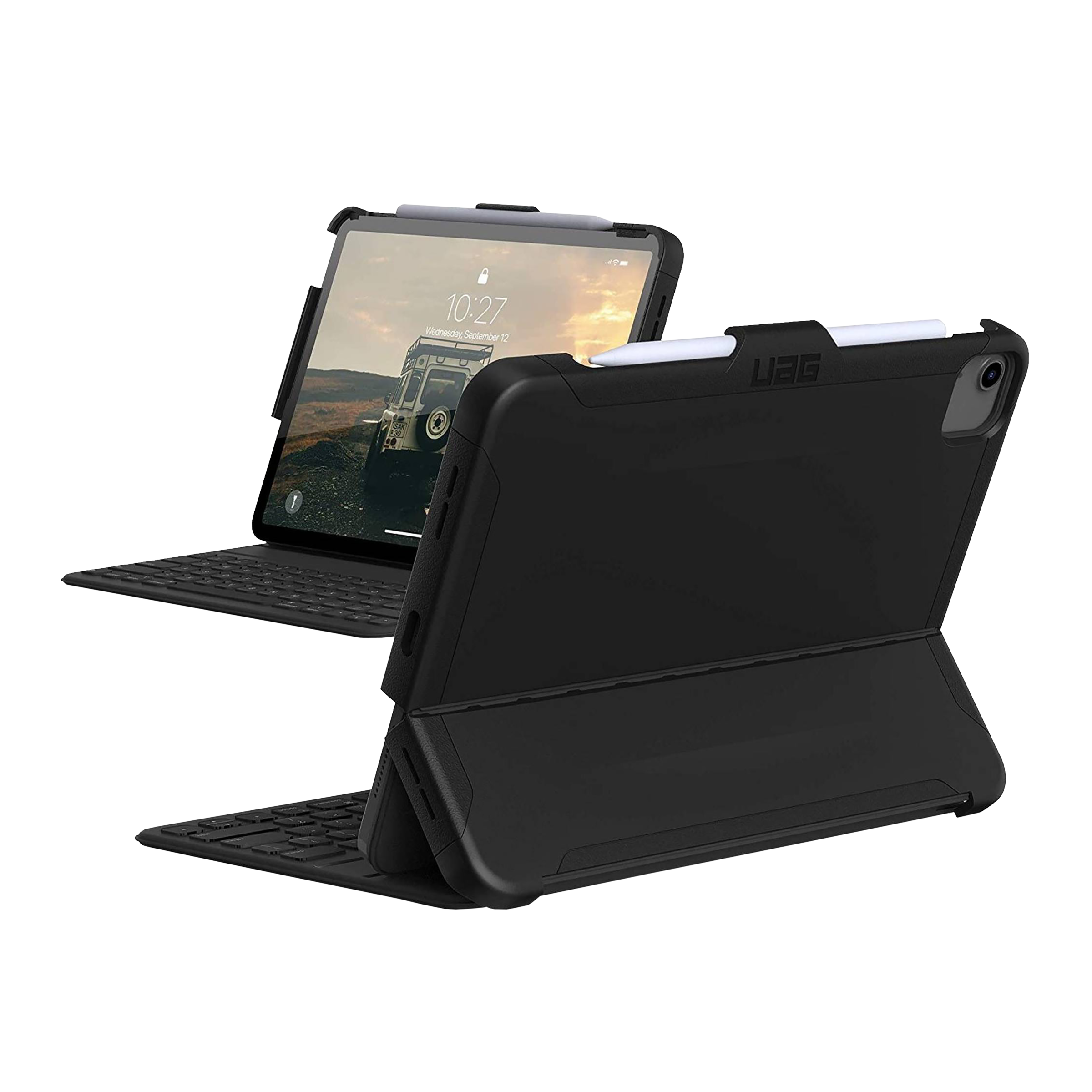 UAG Scout Series Polyurethane, TPU Flip Cover for Apple iPad Air 10.9 Inch (4th Gen) (Feather-Light Composite Construction, Black)_7