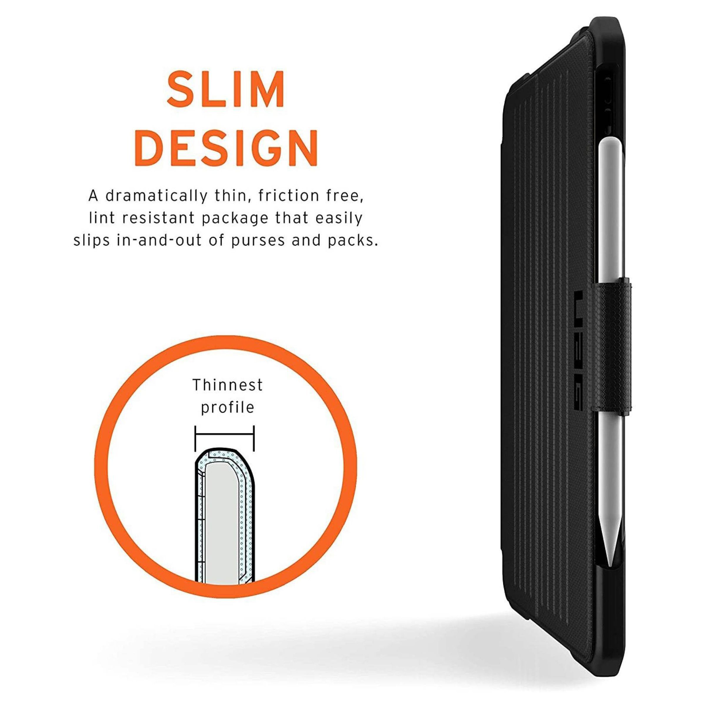 UAG Metropolis Series Polyurethane, TPU Flip Cover for Apple iPad Pro 12.9 Inch (4th Gen) (Feather-Light Composite Construction, Black)_9