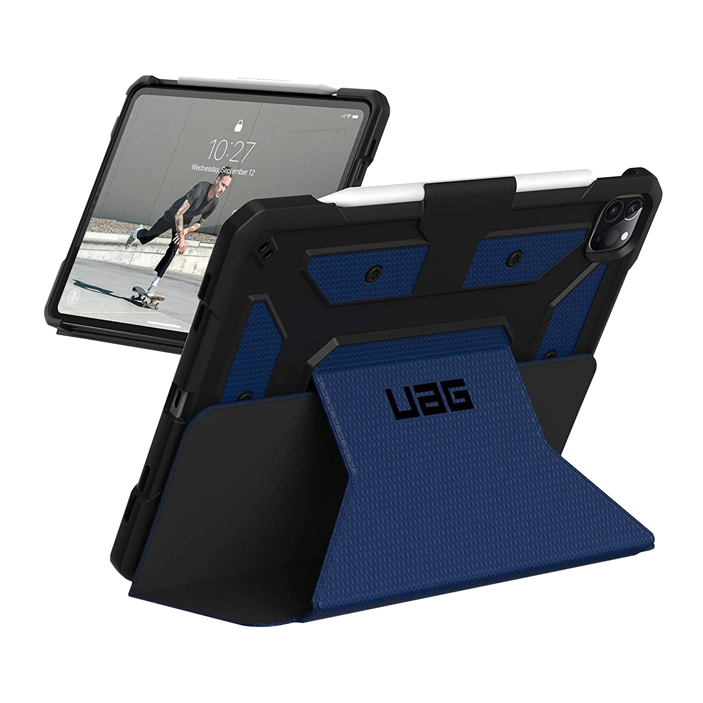 UAG Metropolis Series Polyurethane, TPU Flip Cover for Apple iPad Pro 12.9 Inch (4th Gen) (Feather-Light Composite Construction, Cobalt)_13