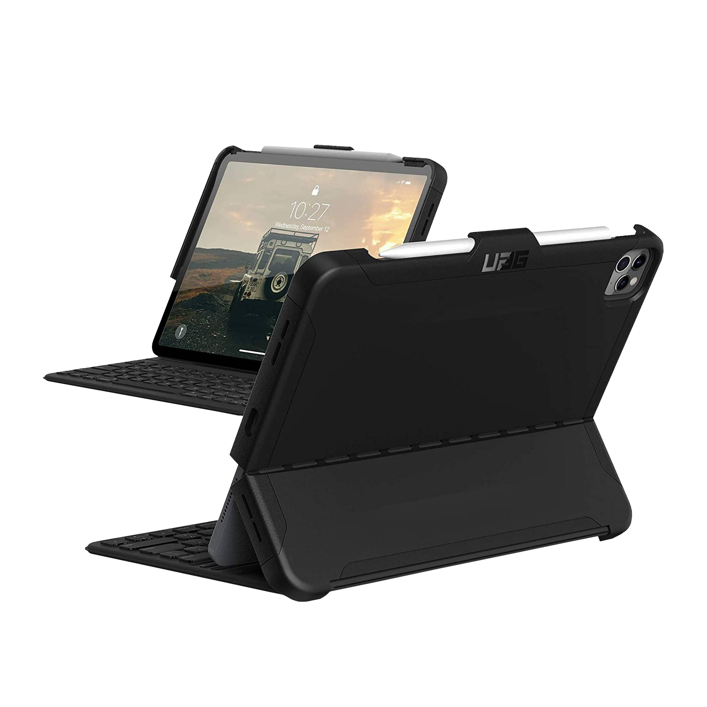 UAG Scout Series Polyurethane, TPU Flip Cover for Apple iPad Pro 12.9 Inch (4th Gen) (Feather-Light Composite Construction, Black)_11