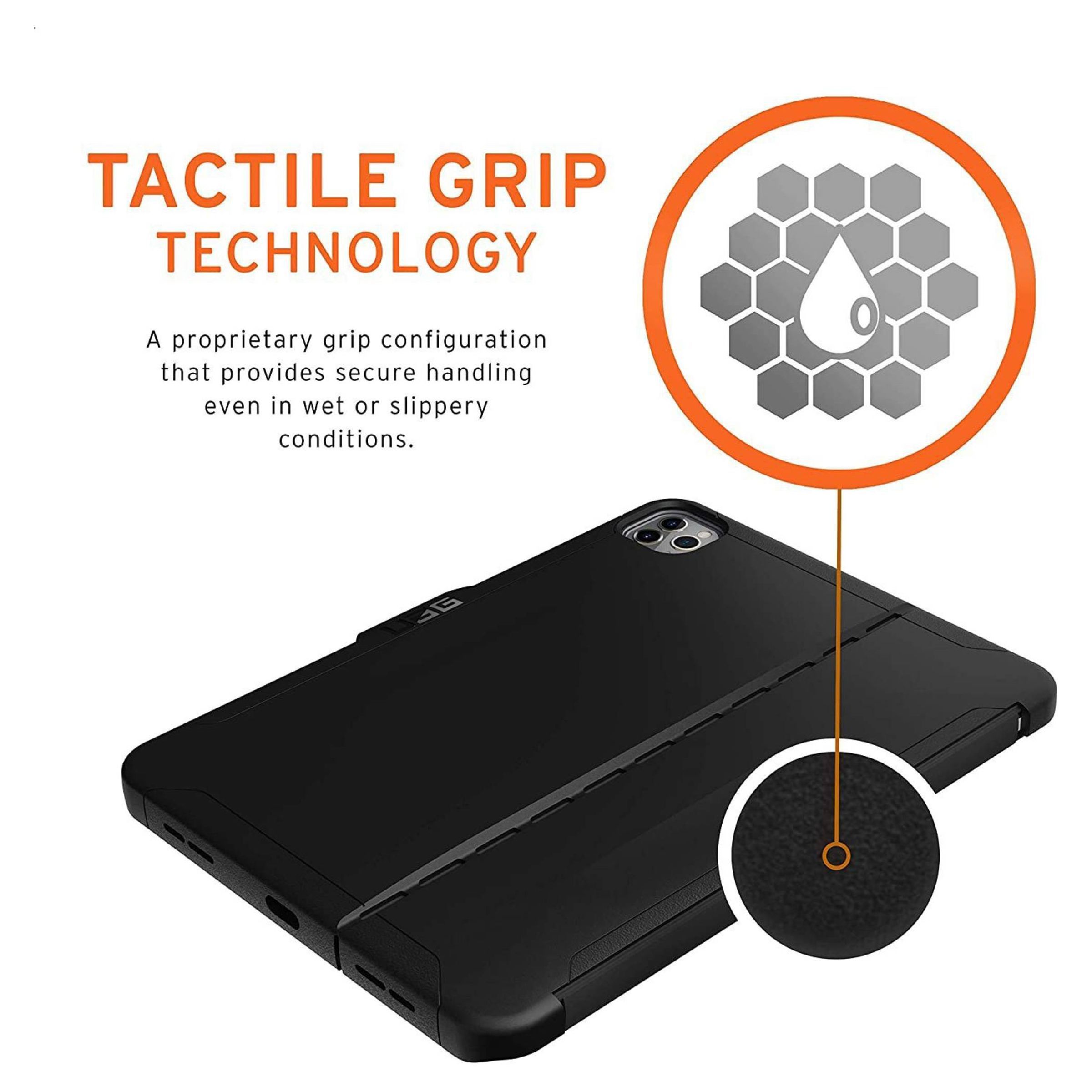 UAG Scout Series Polyurethane, TPU Flip Cover for Apple iPad Pro 12.9 Inch (4th Gen) (Feather-Light Composite Construction, Black)_13