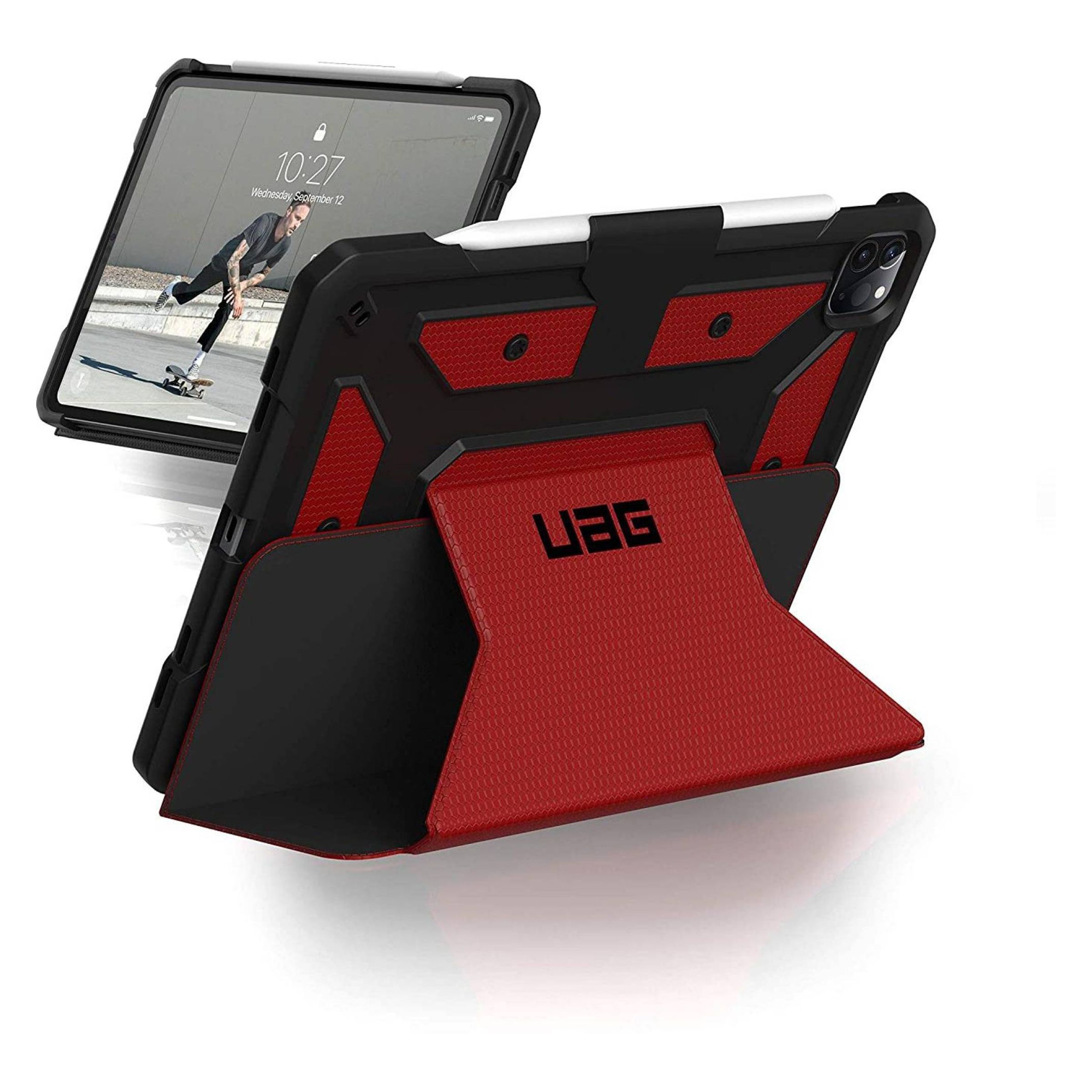 UAG Metropolis Series Polyurethane, TPU Flip Cover for Apple iPad Pro 11 Inch (4th Gen) (Feather-Light Composite Construction, Magma)_9