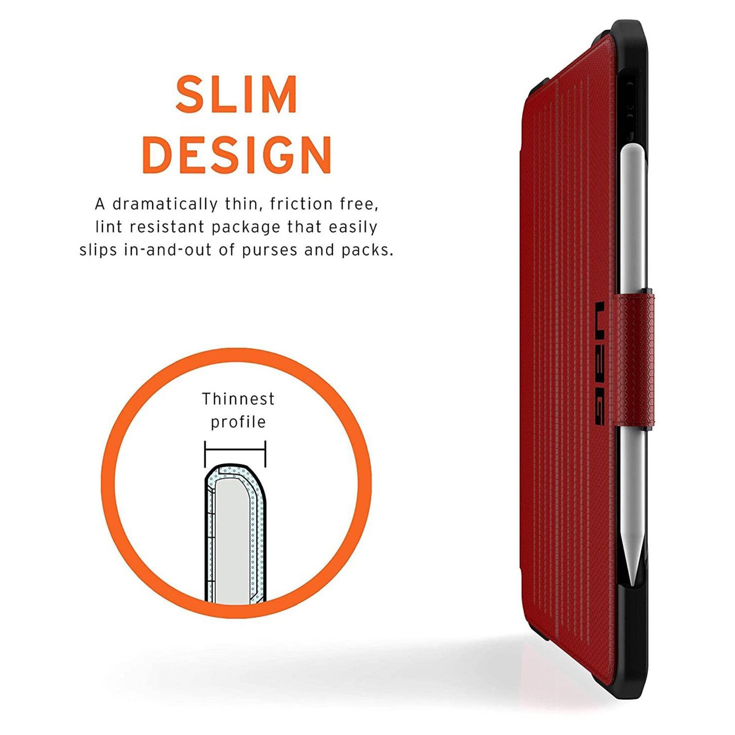 UAG Metropolis Series Polyurethane, TPU Flip Cover for Apple iPad Pro 11 Inch (4th Gen) (Feather-Light Composite Construction, Magma)_10