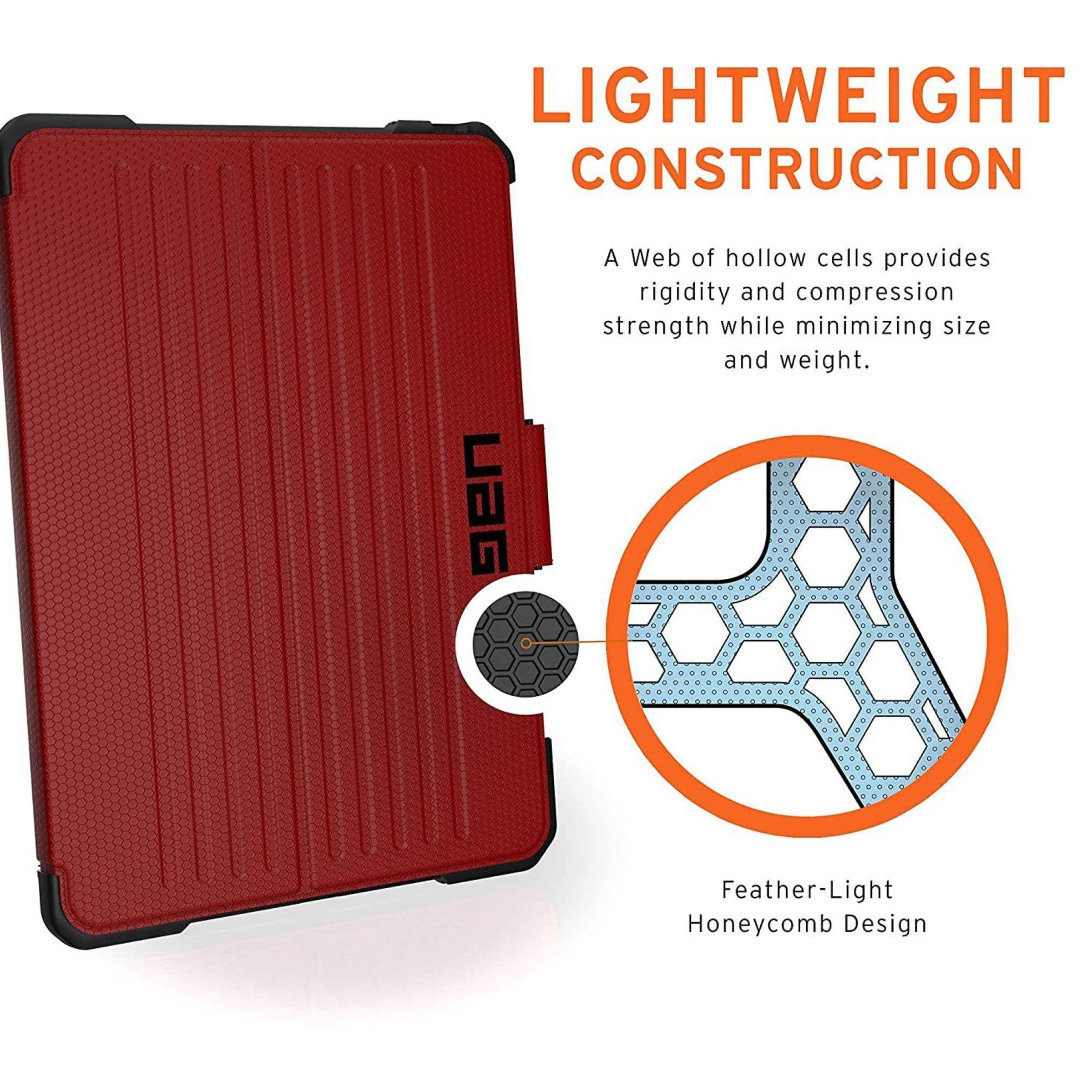 UAG Metropolis Series Polyurethane, TPU Flip Cover for Apple iPad Pro 11 Inch (4th Gen) (Feather-Light Composite Construction, Magma)_11