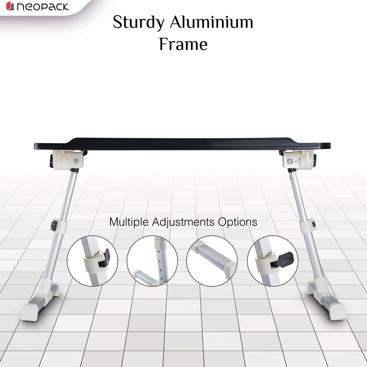 neopack Ergonomic Laptop Table For 13-16 inch Laptops (Multiple Levels Height Adjustment, ELTBR, Beige)_6