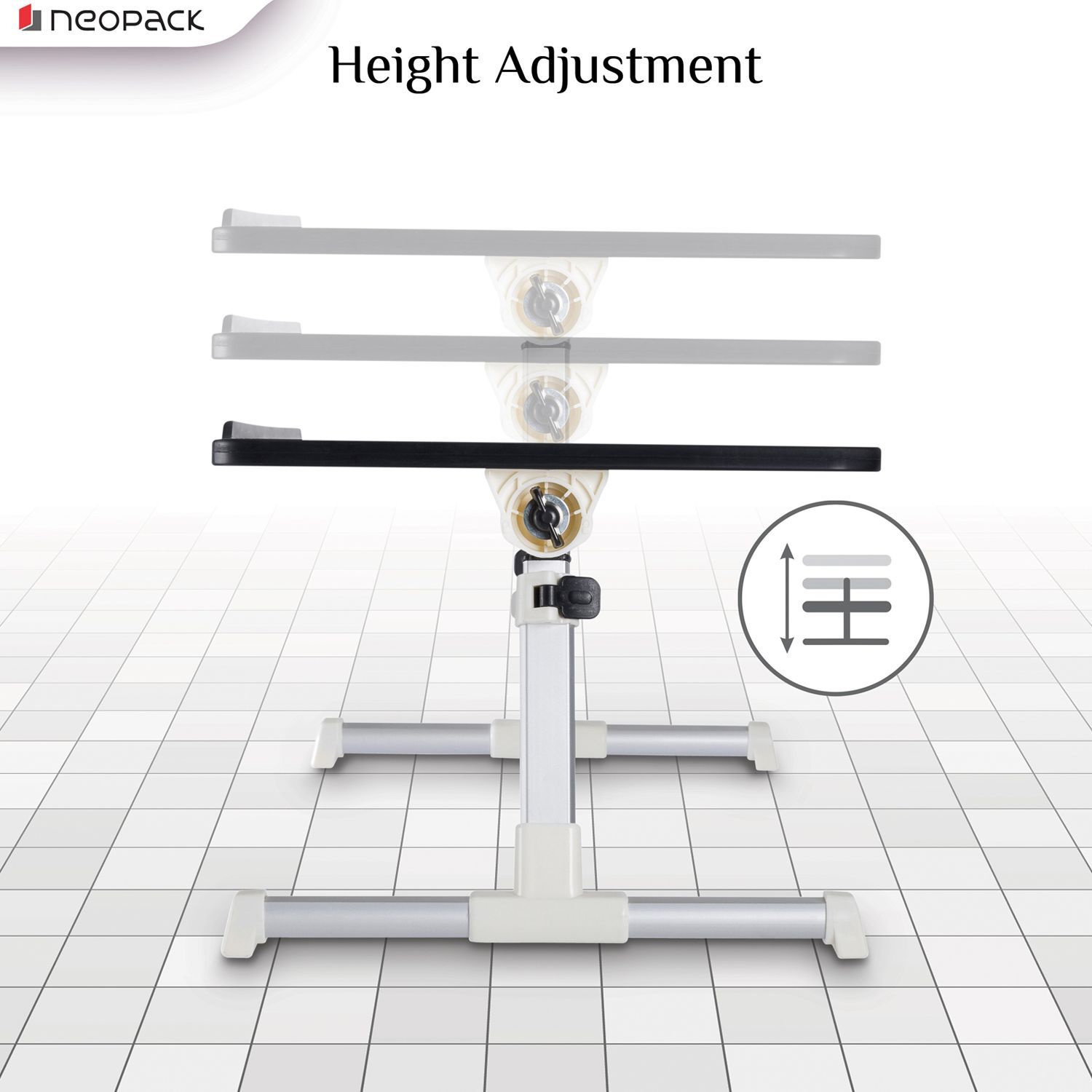 neopack Ergonomic Laptop Table For 13-16 inch Laptops (Multiple Levels Height Adjustment, ELTBR, Beige)_7