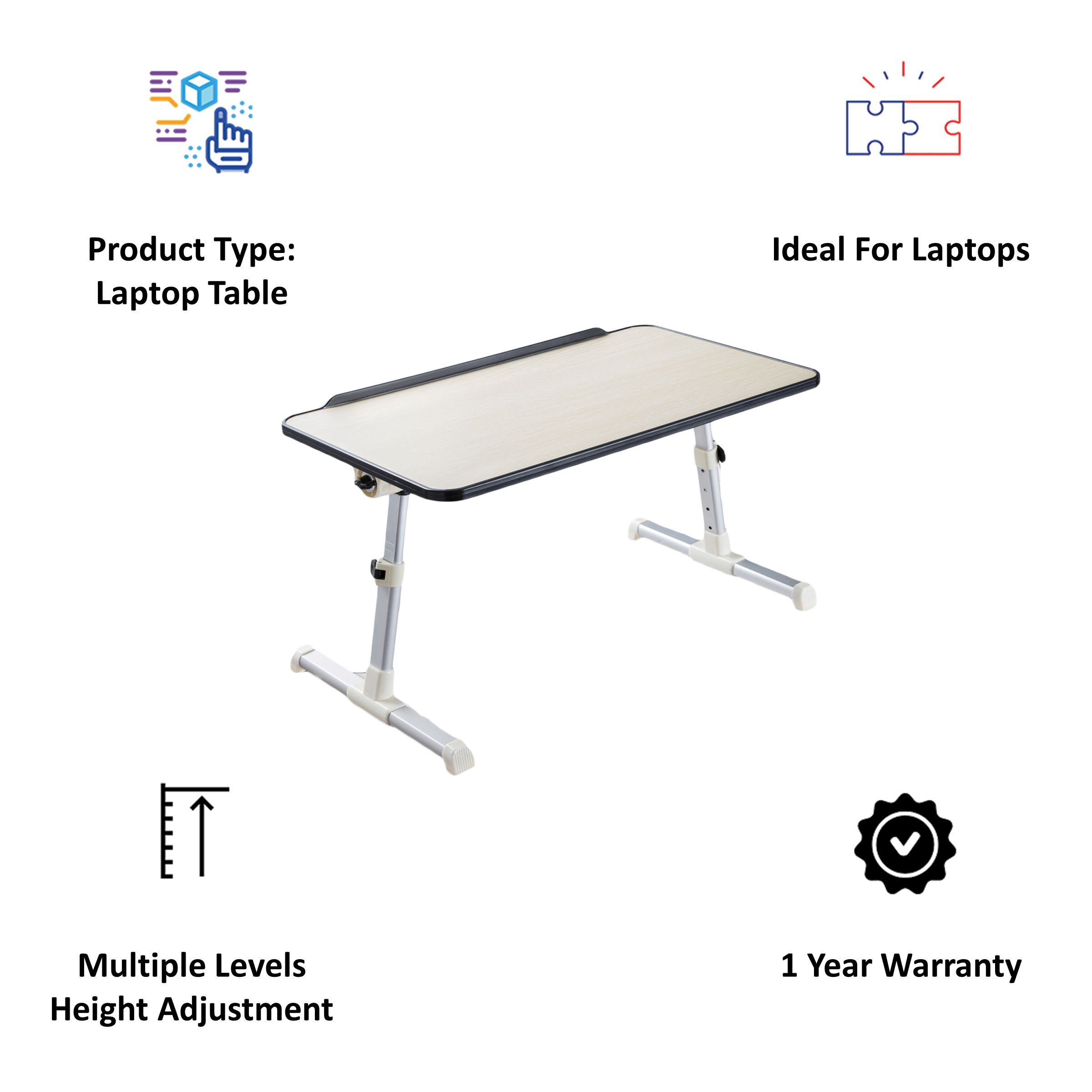 neopack Ergonomic Laptop Table For 13-16 inch Laptops (Multiple Levels Height Adjustment, ELTBR, Beige)_4