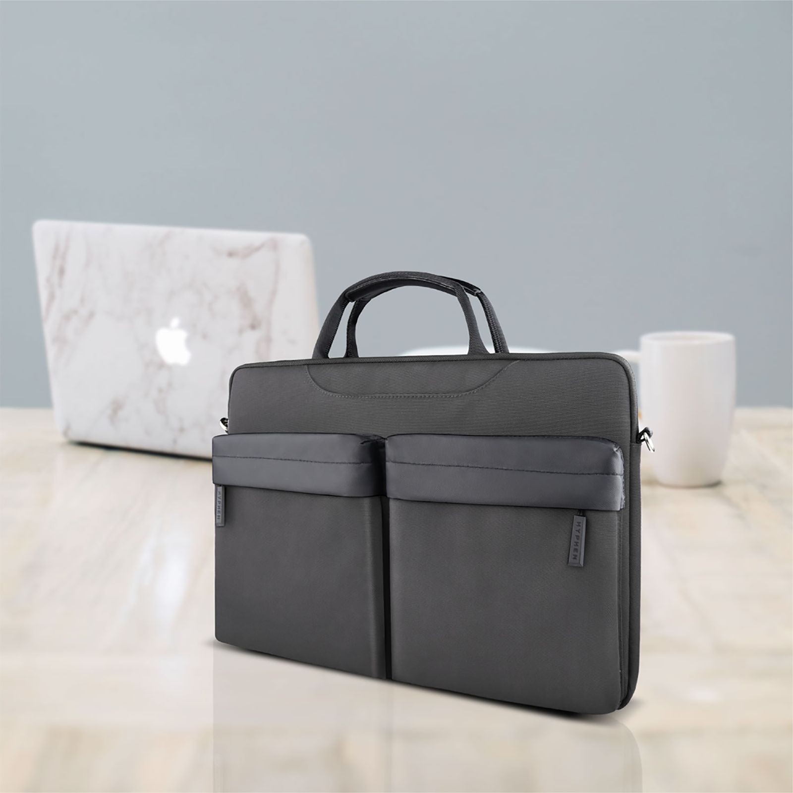 HYPHEN ESSE 701 Fabric, Polyester Laptop Sling Bag for 14 & 16 Inch Laptop (Scratch Resistant, Black)_9