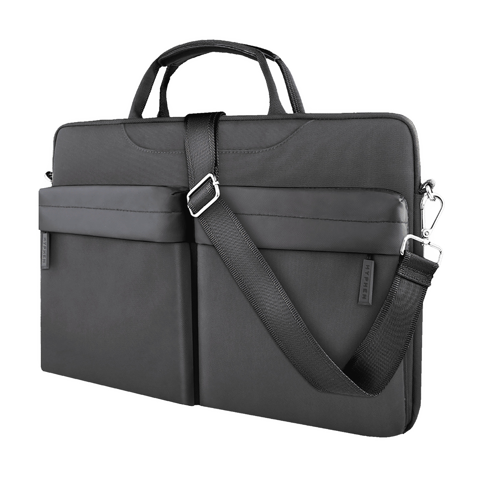 HYPHEN ESSE 701 Fabric, Polyester Laptop Sling Bag for 14 & 16 Inch Laptop (Scratch Resistant, Black)_10