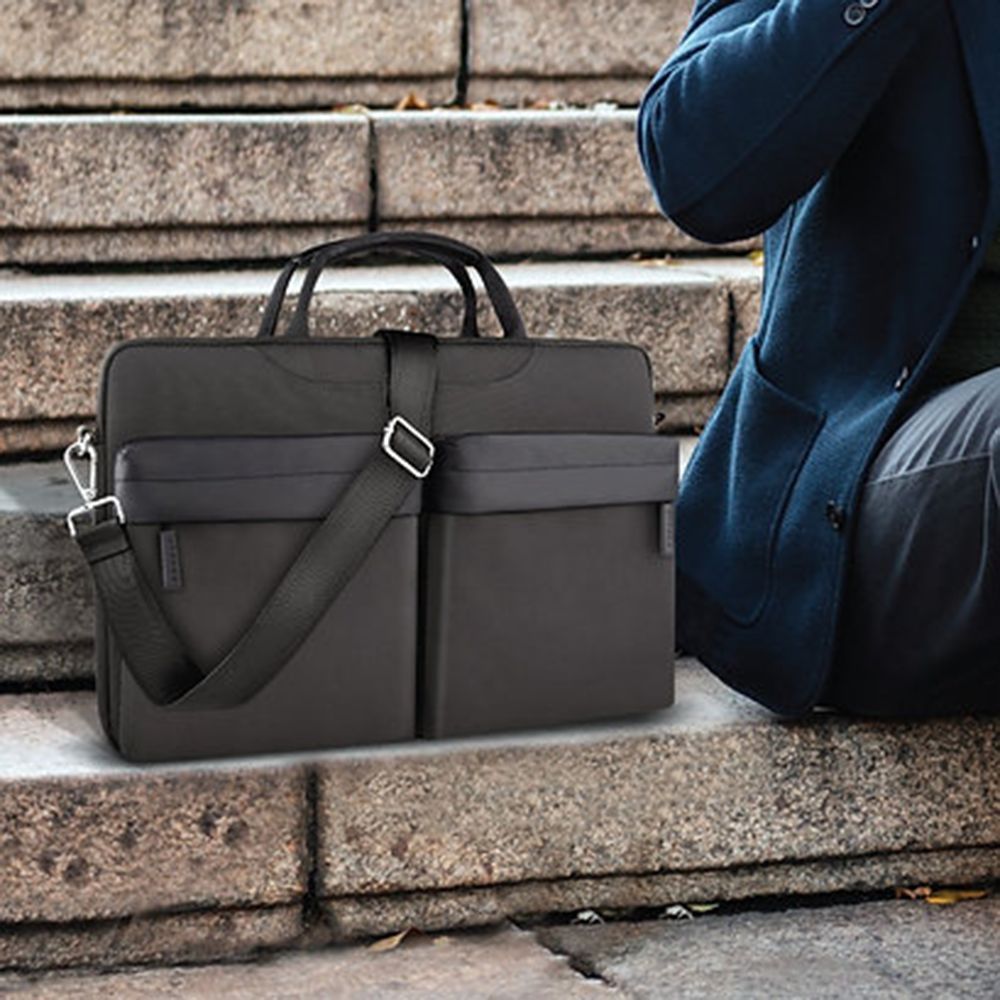 HYPHEN ESSE 701 Fabric, Polyester Laptop Sling Bag for 14 & 16 Inch Laptop (Scratch Resistant, Black)_5