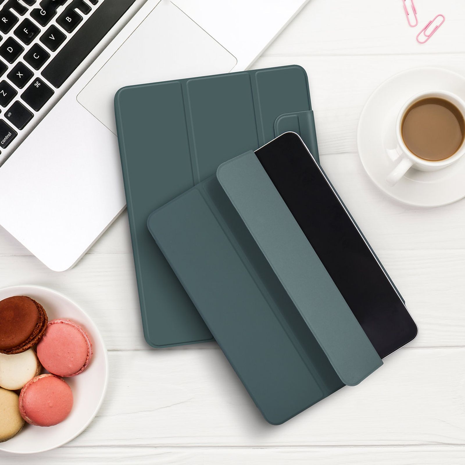 Hyphen VERSO Polyurethane Folio Case for Apple iPad Pro 12.9 Inch (3rd, 4th & 5th Gen) (Built-in Magnet, Midnight Green)_9