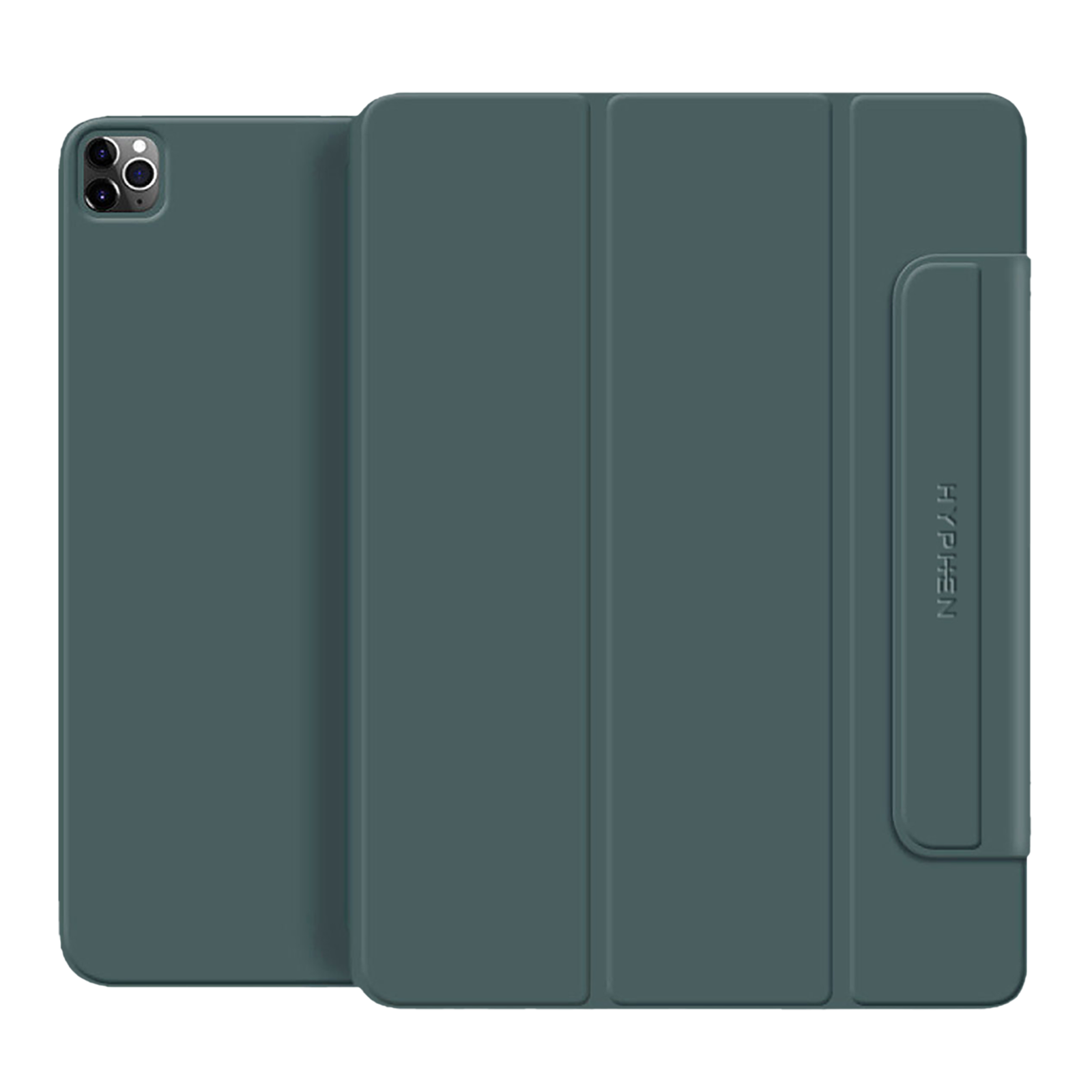Hyphen VERSO Polyurethane Folio Case for Apple iPad Pro 12.9 Inch (3rd, 4th & 5th Gen) (Built-in Magnet, Midnight Green)_10