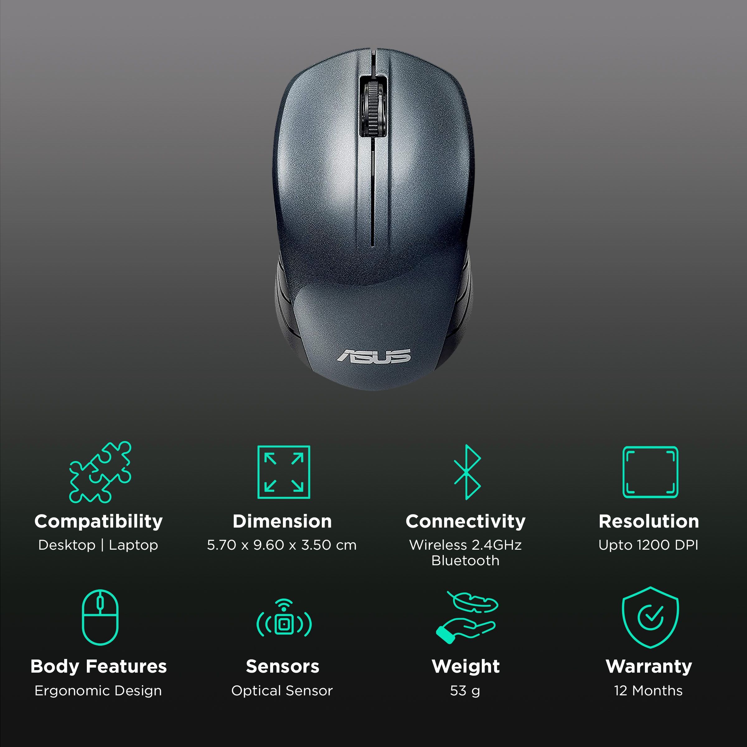 ASUS WT200 Wireless Optical Mouse (1200 DPI, Ergonomic Design, Blue)_2