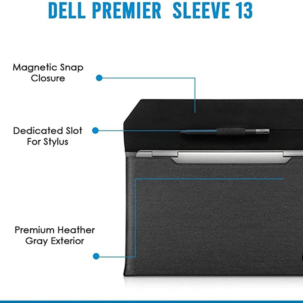 DELL Premier Leather Laptop Sleeve for 13 Inch Laptop (Water Resistant, Black)_8