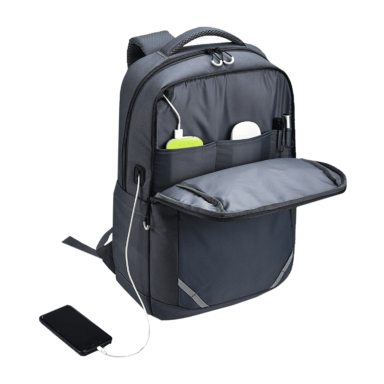 HP Lightweight 400 Polyester Laptop Backpack for 15.6 Inch Laptop (22 L, Pass-Through Cable Port, Grey)_5