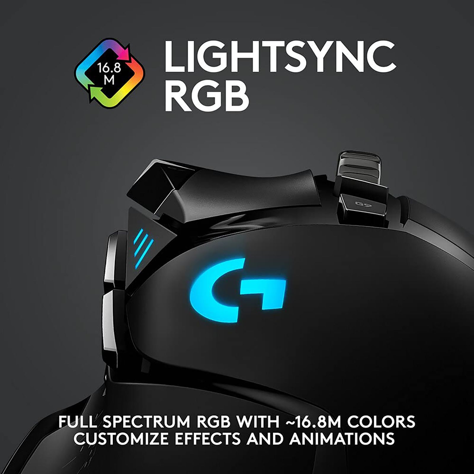 logitech G502 Lightspeed Wireless Mouse (Lightsync RGB Lighting, 910-005569, Black)_16