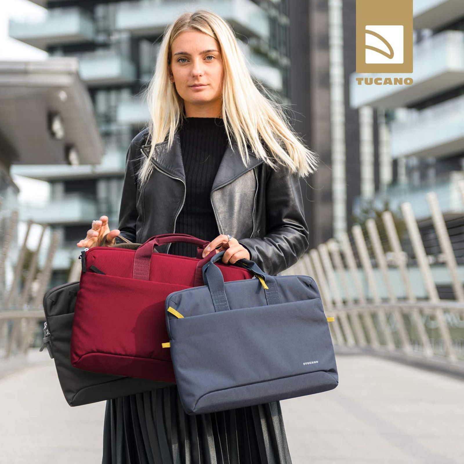 TUCANO Smilza Recycled Plastic, Neoprene Laptop Sleeve for 13 & 14 Inch Laptop (Super Slim, Blue)_5