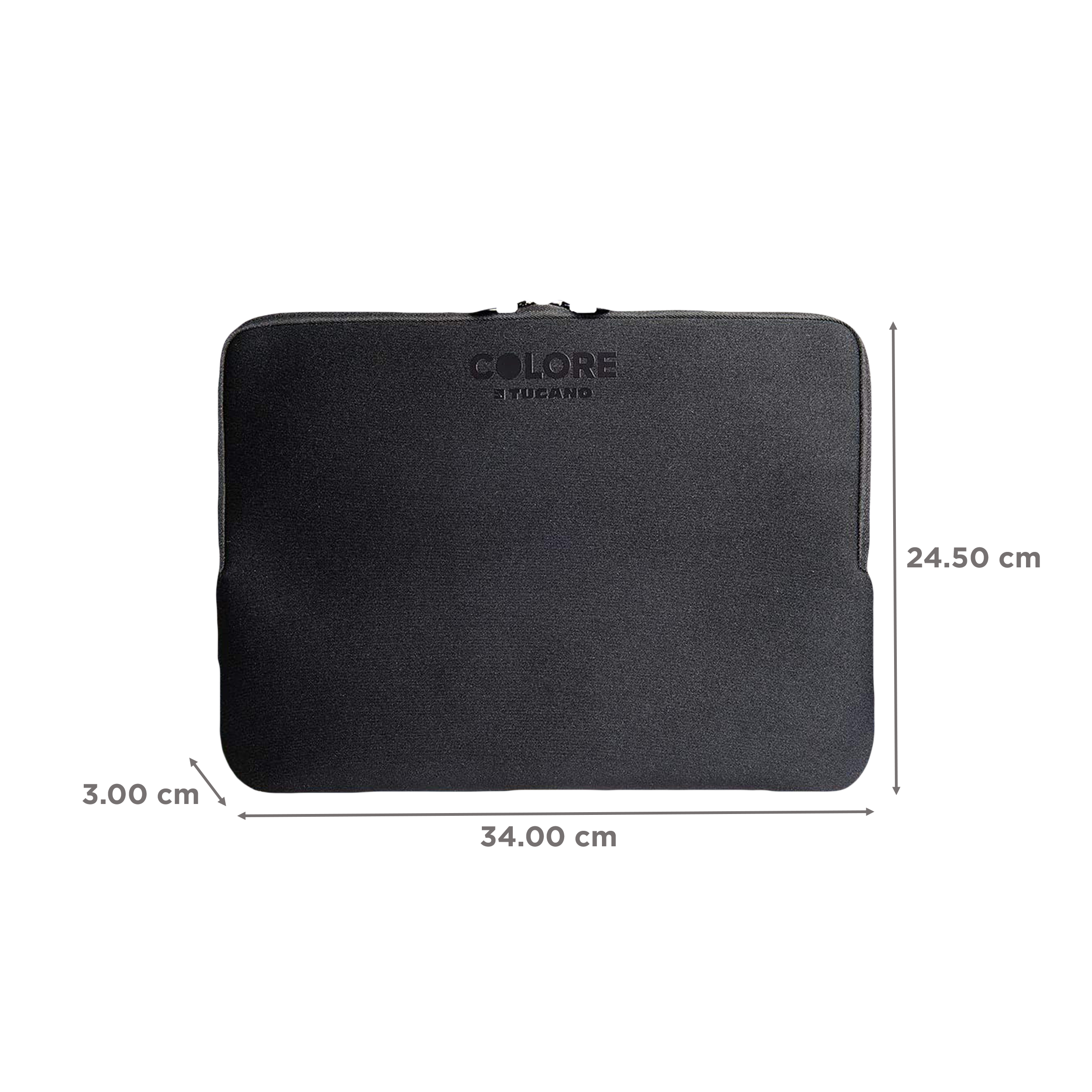 TUCANO Colore Neoprene Laptop Sleeve for 13 & 14 Inch Laptop (Anti-Slip System, Black)_2