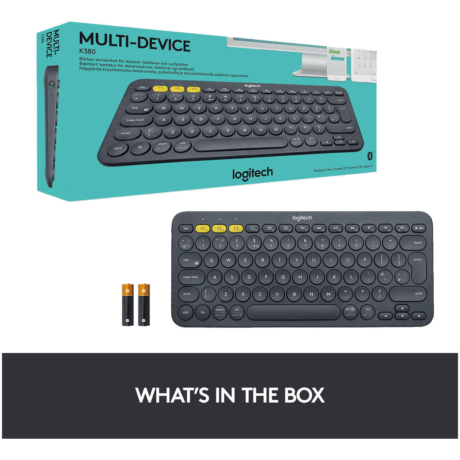 logitech K380 Bluetooth 3.0 Wireless Keyboard with Multi Device Connectivity (Low Profile Scissor Keys, Graphite) logitech K380 Bluetooth 3.0 Wireless Keyboard with Multi Device Connectivity (Low Profile Scissor Keys, Graphite)_10