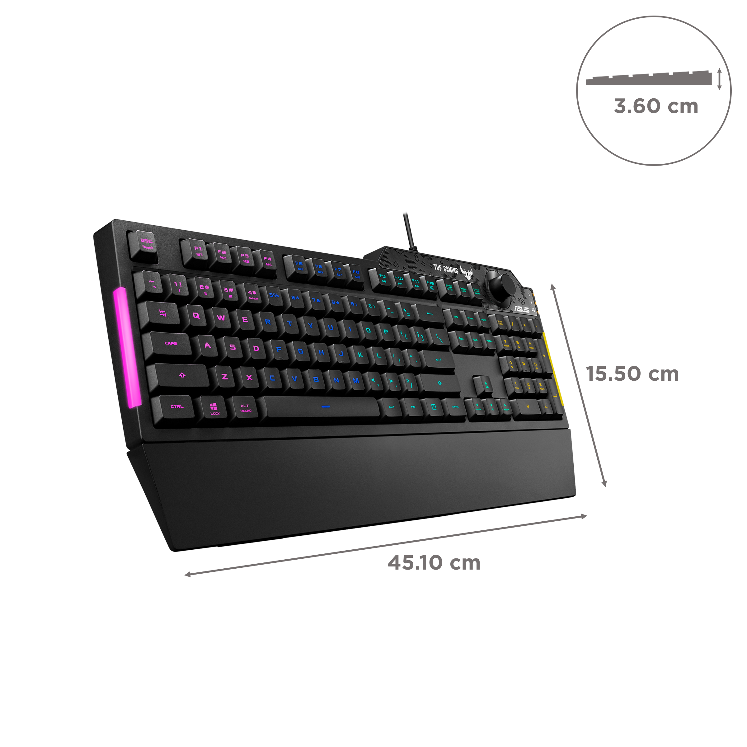 ASUS TUF K1 Wired Gaming Keyboard with Backlit Keys (Spill Resistant, Black)_3
