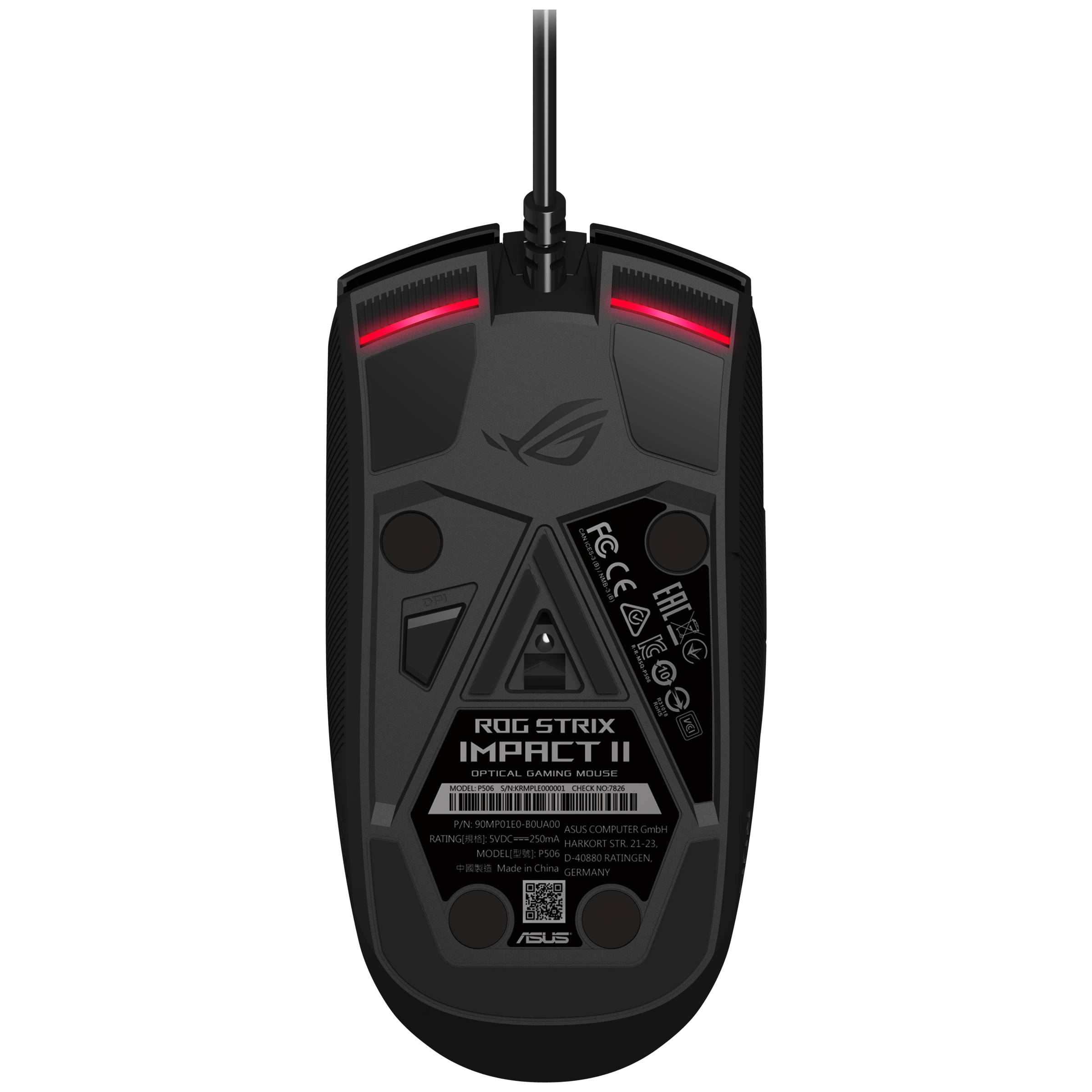 ASUS ROG Strix Impact II Wired Optical Gaming Mouse (6200 DPI, Ambidextrous Design, Black)_6
