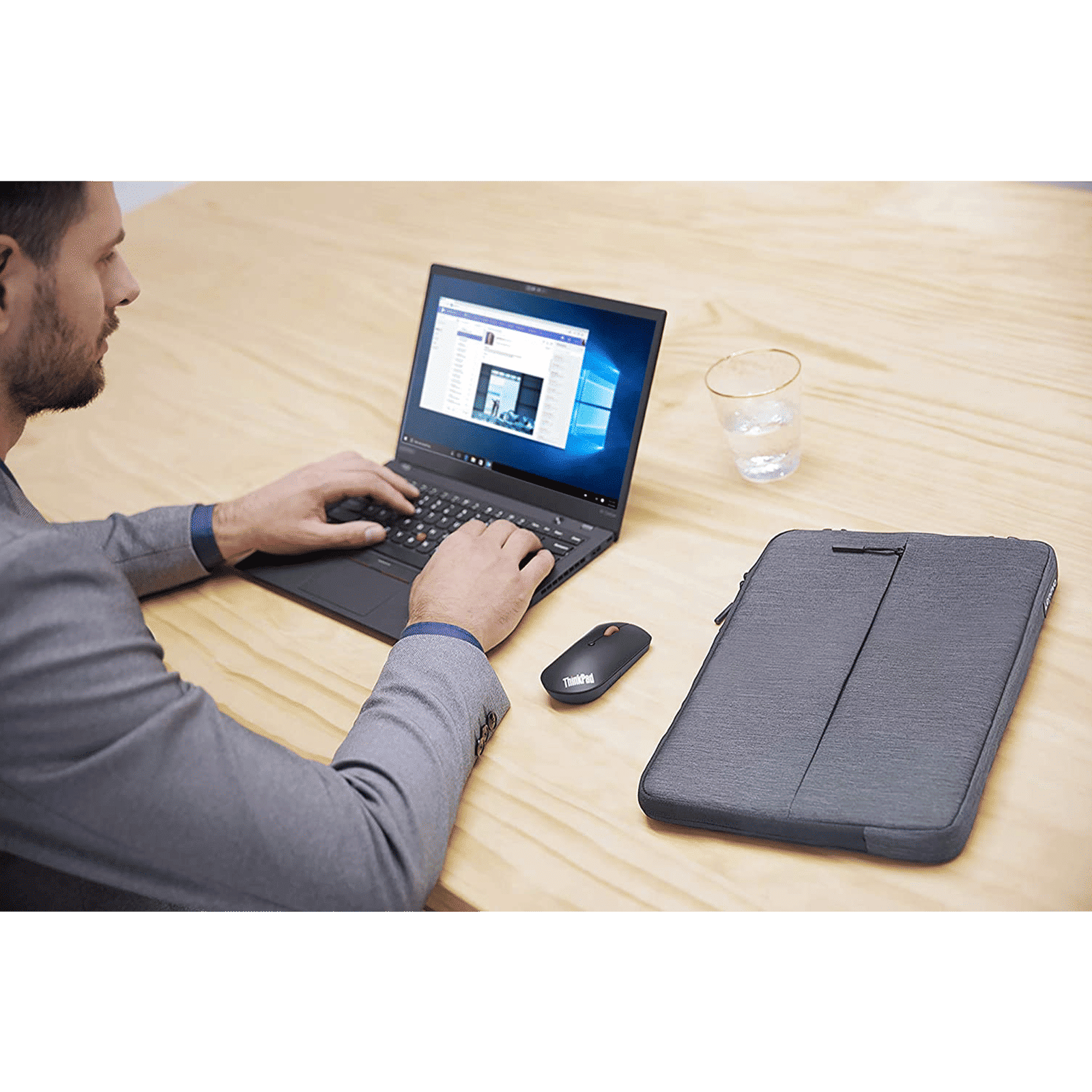 Lenovo Urban Polyester Laptop Sleeve for 14 Inch Laptop (Water Resistant, Charcoal Grey)_7