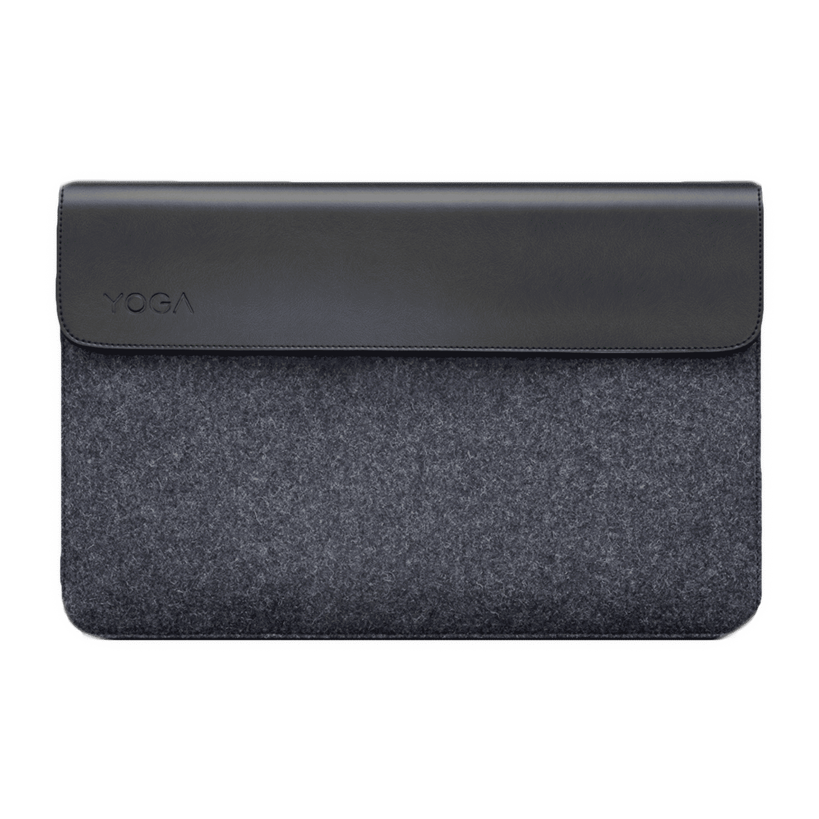 Lenovo Yoga Leather, Wool Felt Laptop Sleeve for 14 Inch Laptop (Dual Magnet Buckles, Black)_1
