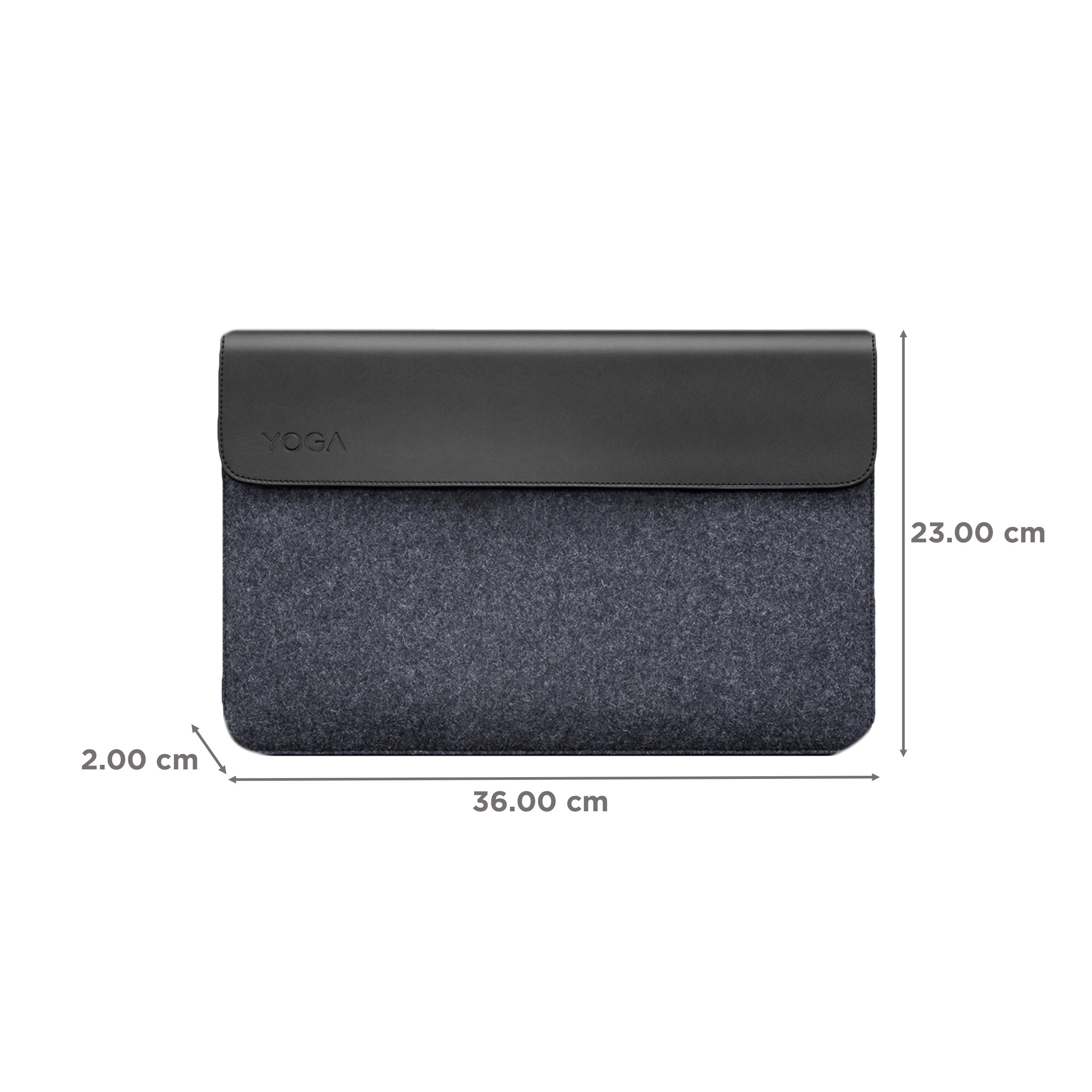 Lenovo Yoga Leather, Wool Felt Laptop Sleeve for 14 Inch Laptop (Dual Magnet Buckles, Black)_2