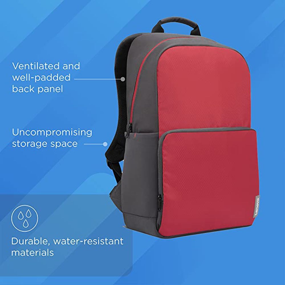 Lenovo Executive Polyester Laptop Backpack for 15.6 Inch Laptop (4 L, Water Resistant, Red/Grey) Lenovo Executive Polyester Laptop Backpack for 15.6 Inch Laptop (4 L, Water Resistant, Red/Grey)_7