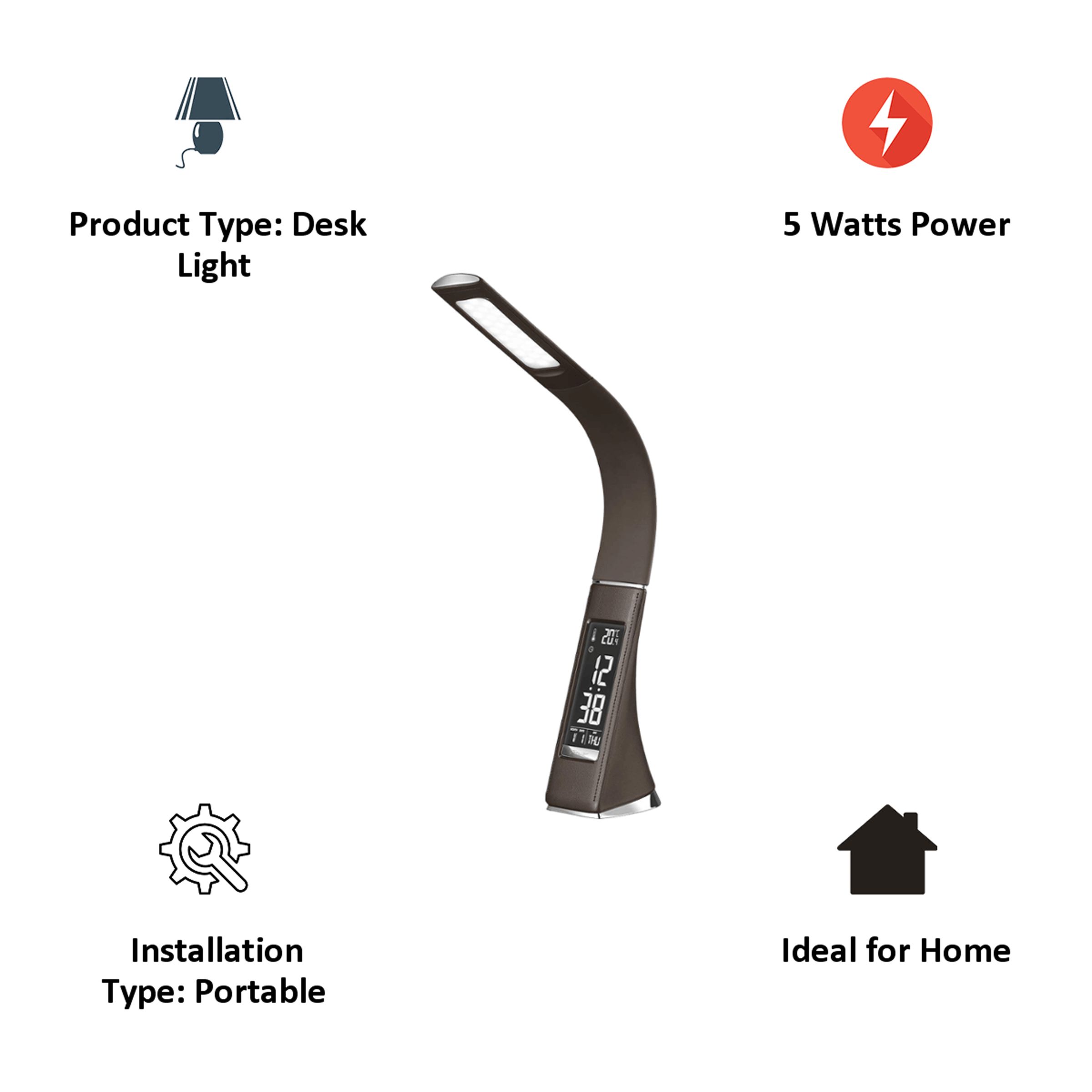 iGear Desk Lite 5 Watts Desk Light (200 Lumens, Touch Dimmer, iGear-U2, Brown) iGear Desk Lite 5 Watts Desk Light (200 Lumens, Touch Dimmer, iGear-U2, Brown)_5