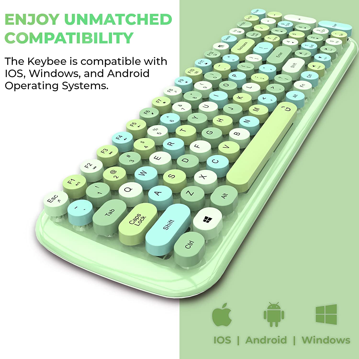 iGear KeyBee Rechargeable Wireless Keyboard & Mouse Combo (100 Keys, 1600 DPI Adjustable, Removable Key Caps, Green) iGear KeyBee Rechargeable Wireless Keyboard & Mouse Combo (100 Keys, 1600 DPI Adjustable, Removable Key Caps, Green)_10