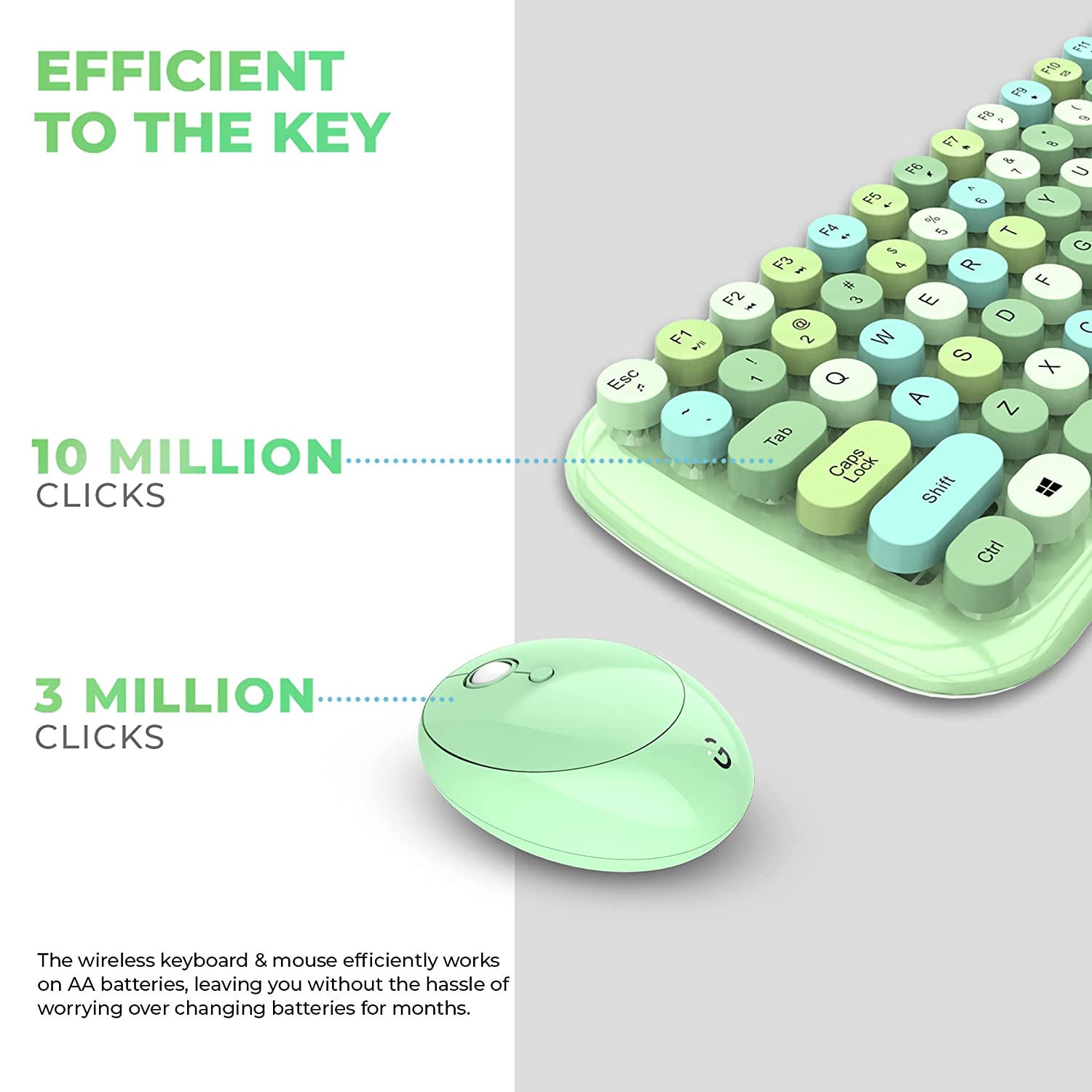 iGear KeyBee Rechargeable Wireless Keyboard & Mouse Combo (100 Keys, 1600 DPI Adjustable, Removable Key Caps, Green) iGear KeyBee Rechargeable Wireless Keyboard & Mouse Combo (100 Keys, 1600 DPI Adjustable, Removable Key Caps, Green)_5