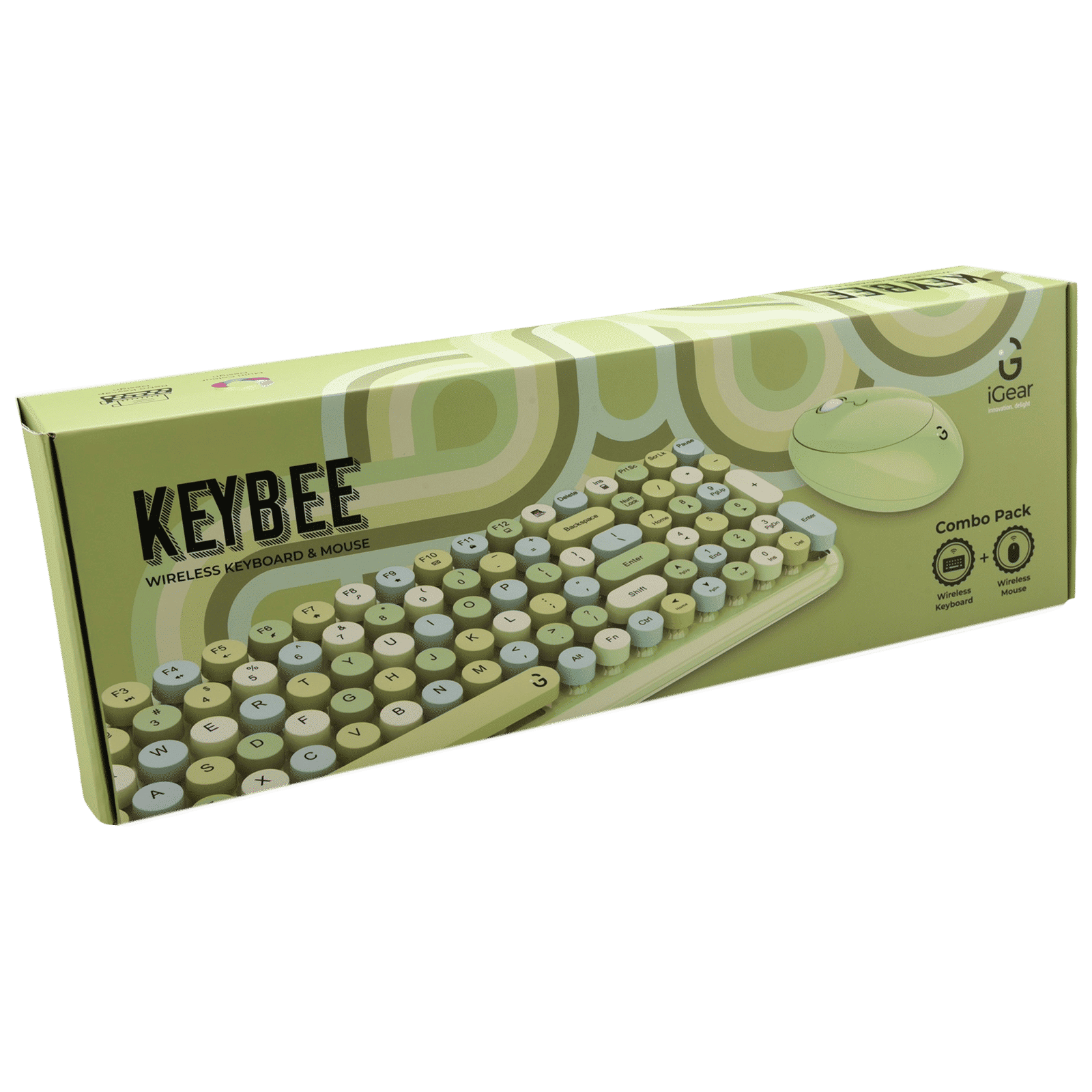 iGear KeyBee Rechargeable Wireless Keyboard & Mouse Combo (100 Keys, 1600 DPI Adjustable, Removable Key Caps, Green) iGear KeyBee Rechargeable Wireless Keyboard & Mouse Combo (100 Keys, 1600 DPI Adjustable, Removable Key Caps, Green)_7
