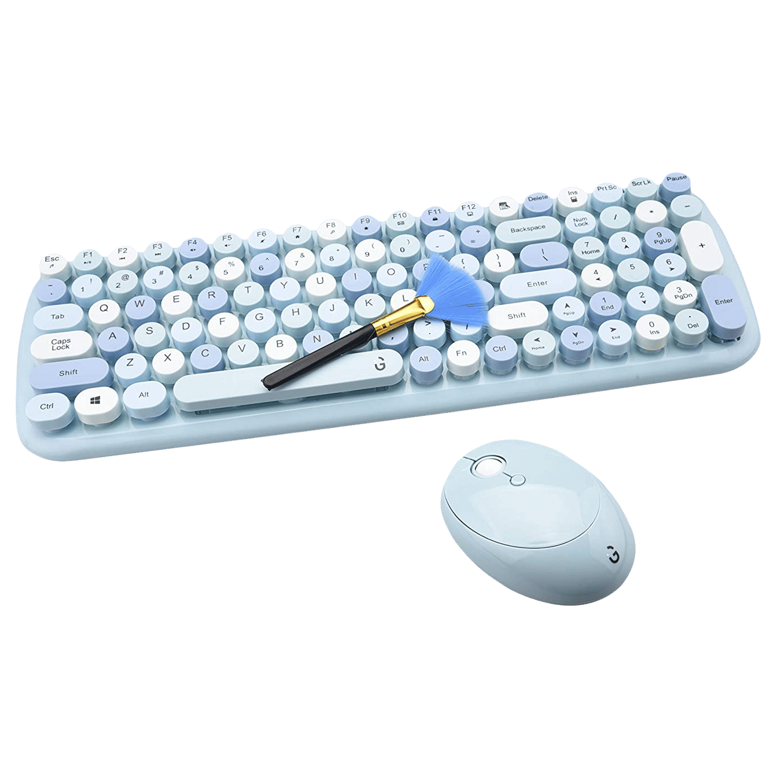 iGear KeyBee Rechargeable Wireless Keyboard & Mouse Combo (100 Keys, 1600 DPI Adjustable, Removable Key Caps, Blue)_3