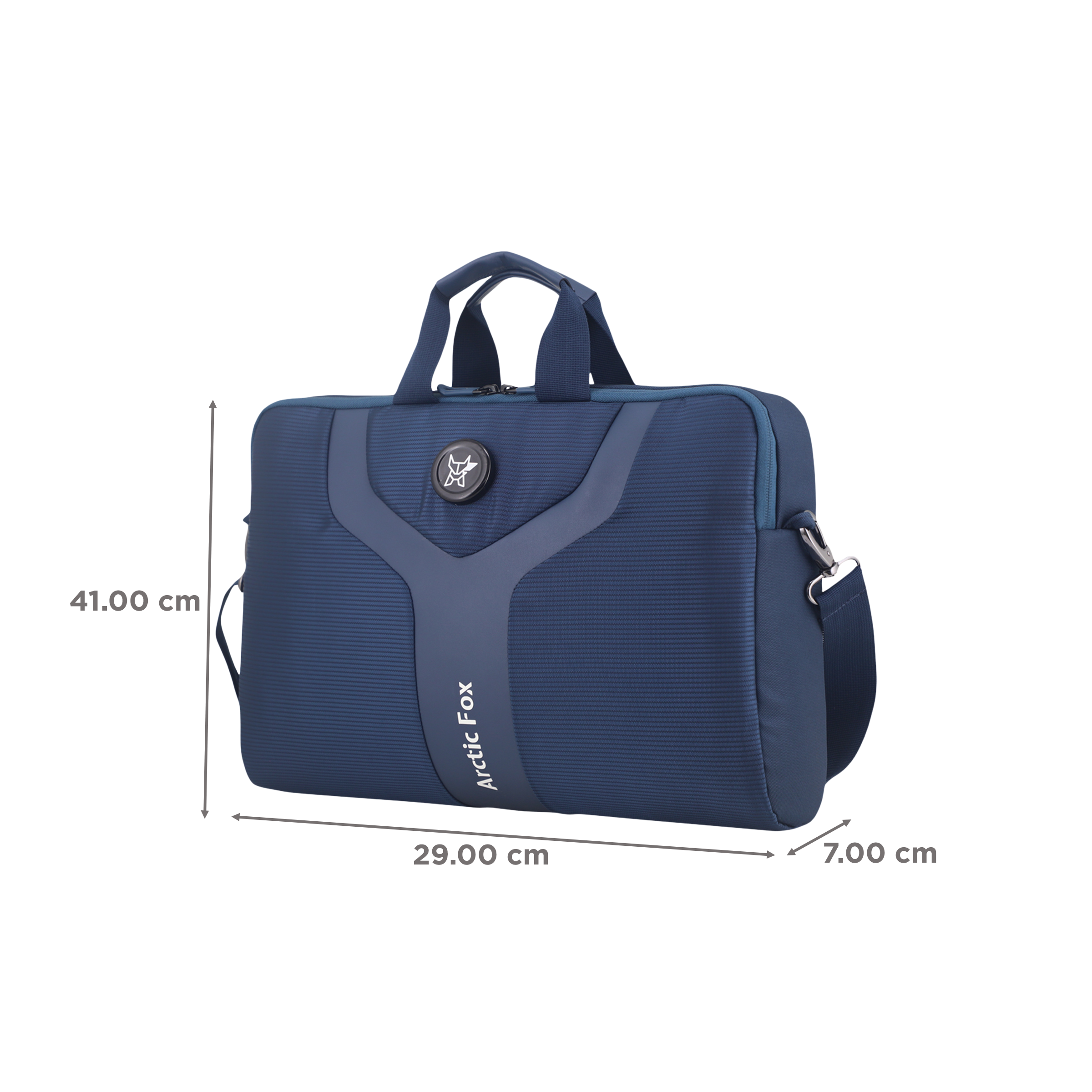 Arctic Fox Leather Laptop Carry Case for 15.5 Inch Laptop (8 L, Water Repellent, Blue)_2