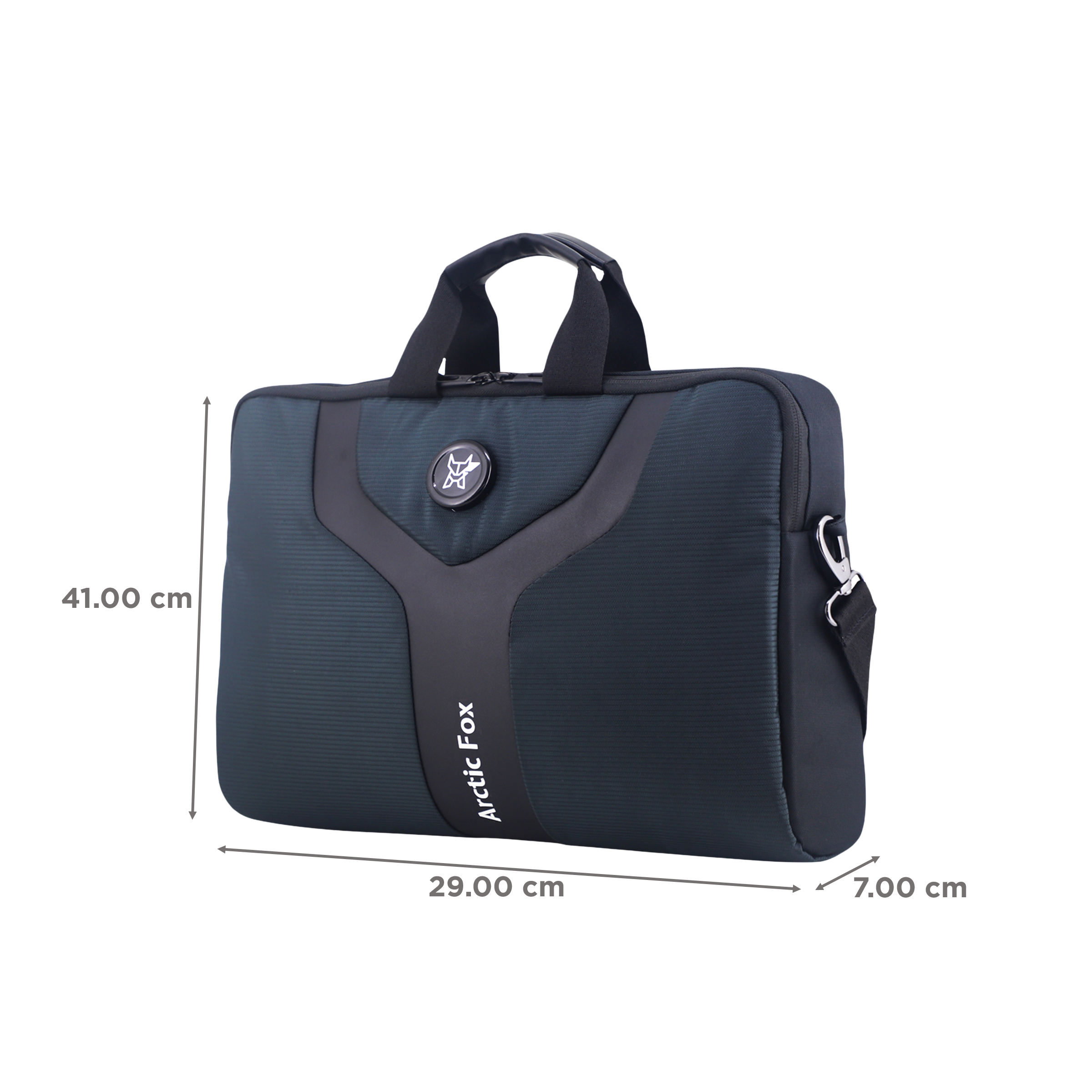 Arctic Fox Leather Laptop Carry Case for 15.5 Inch Laptop (8 L, Water Repellent, Black)_2