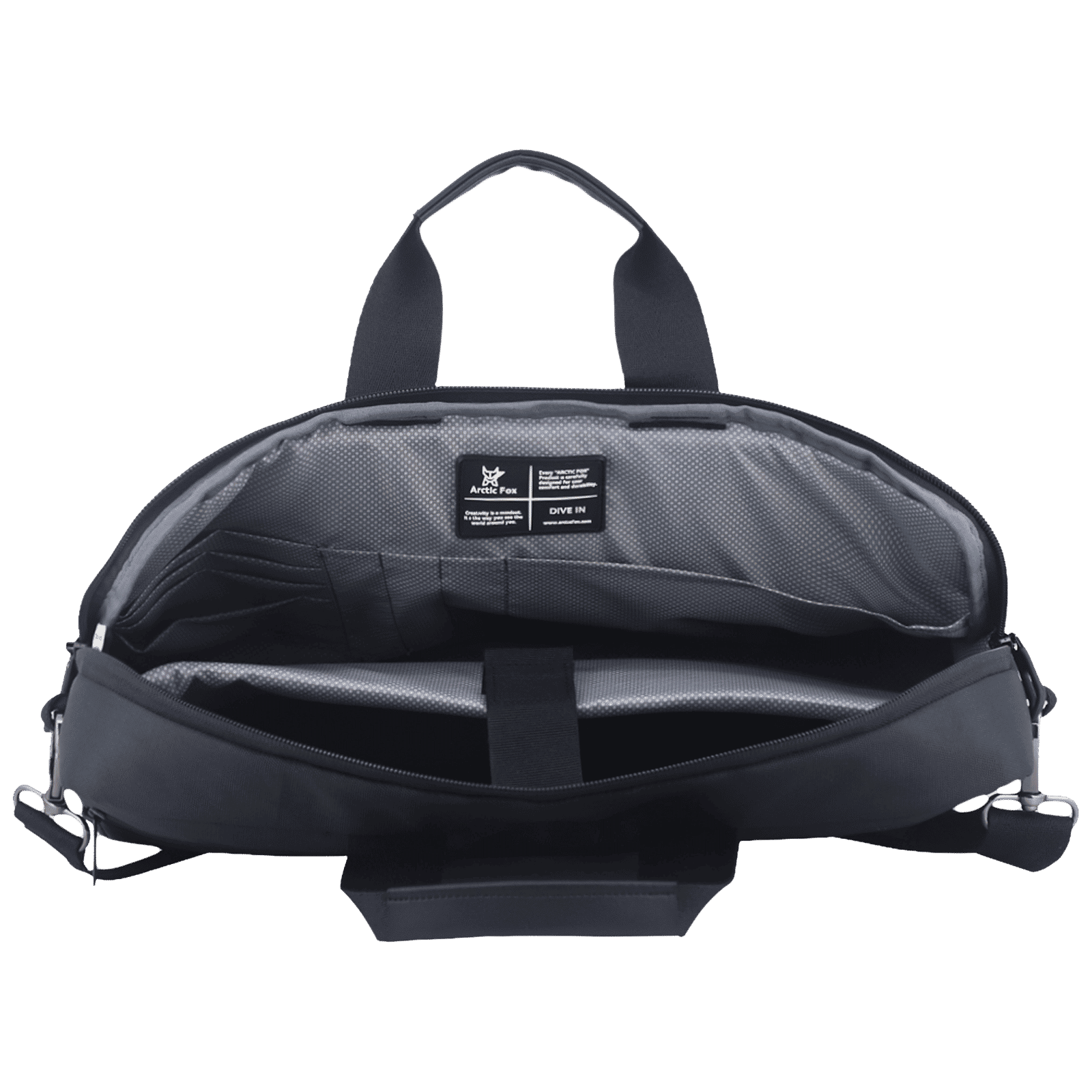 Arctic Fox Leather Laptop Carry Case for 15.5 Inch Laptop (8 L, Water Repellent, Black)_4