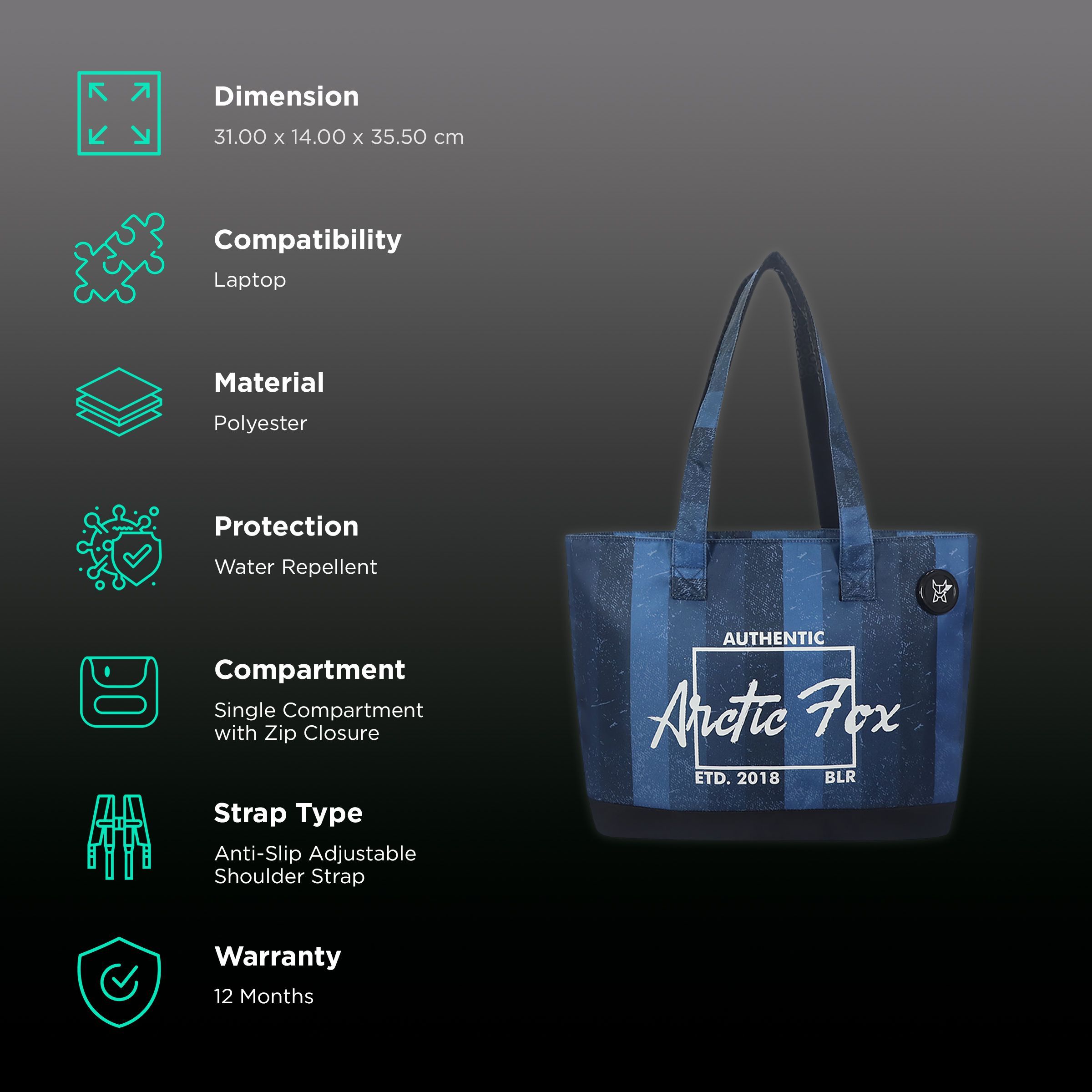 Arctic Fox Polyester Laptop Sling Bag for 15 Inch Laptop (15 L, Water Repellent, Deep Dive)_3